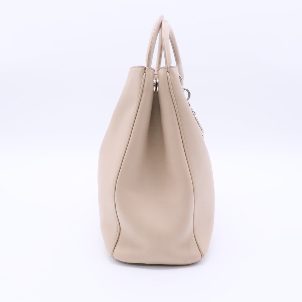 Beige Leather Large Diorissimo Tote Bag twins