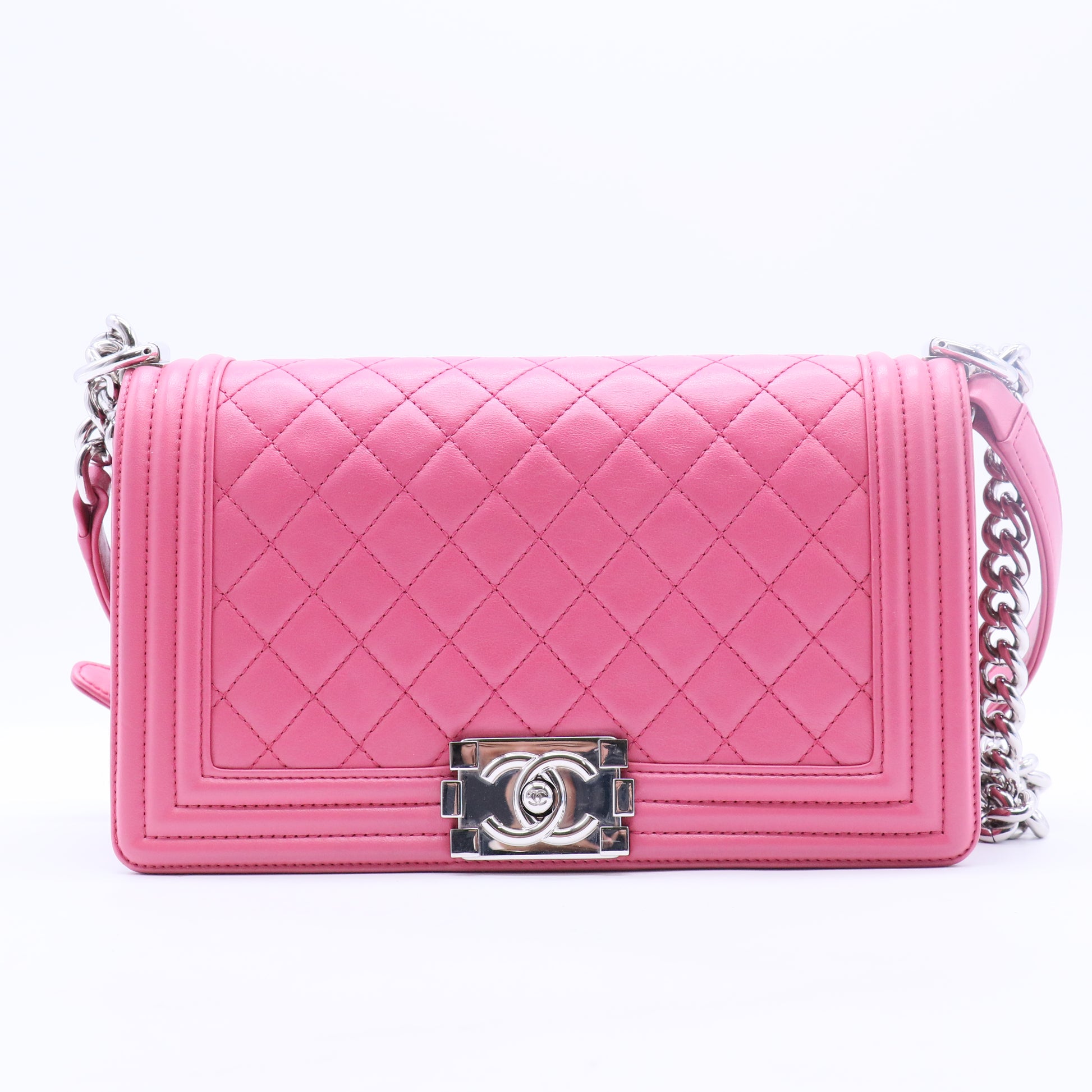 Boy Chanel Lambskin Shoulder Bag Pink B20090