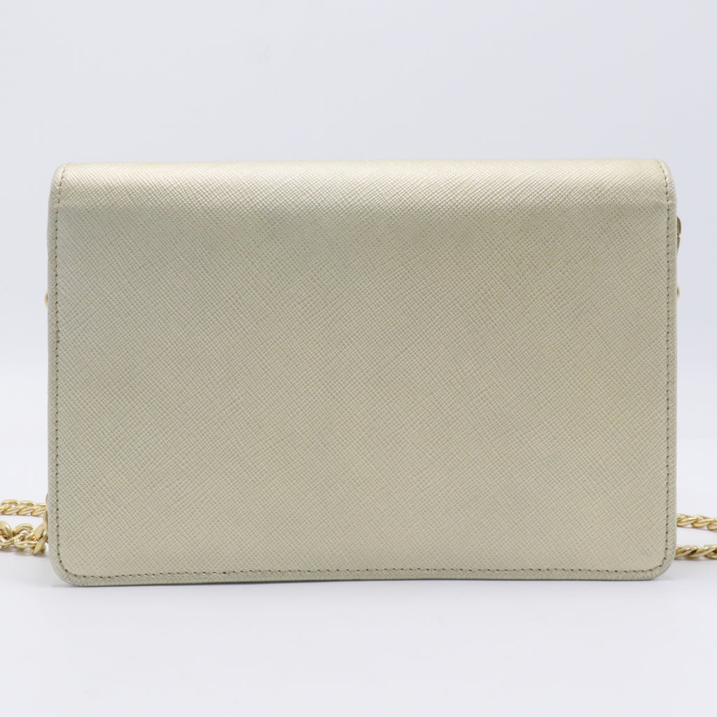 Chain Wallet Crossbody Saffiano Leather