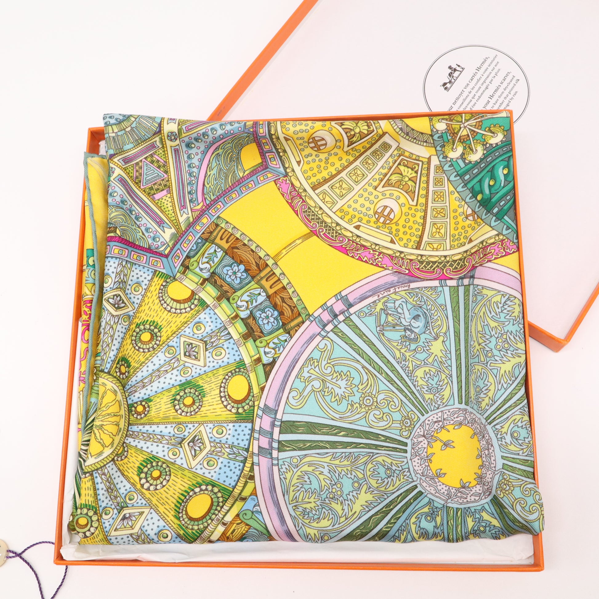 Hermes Les Domes Celestes Silk Scarf Twins W22257