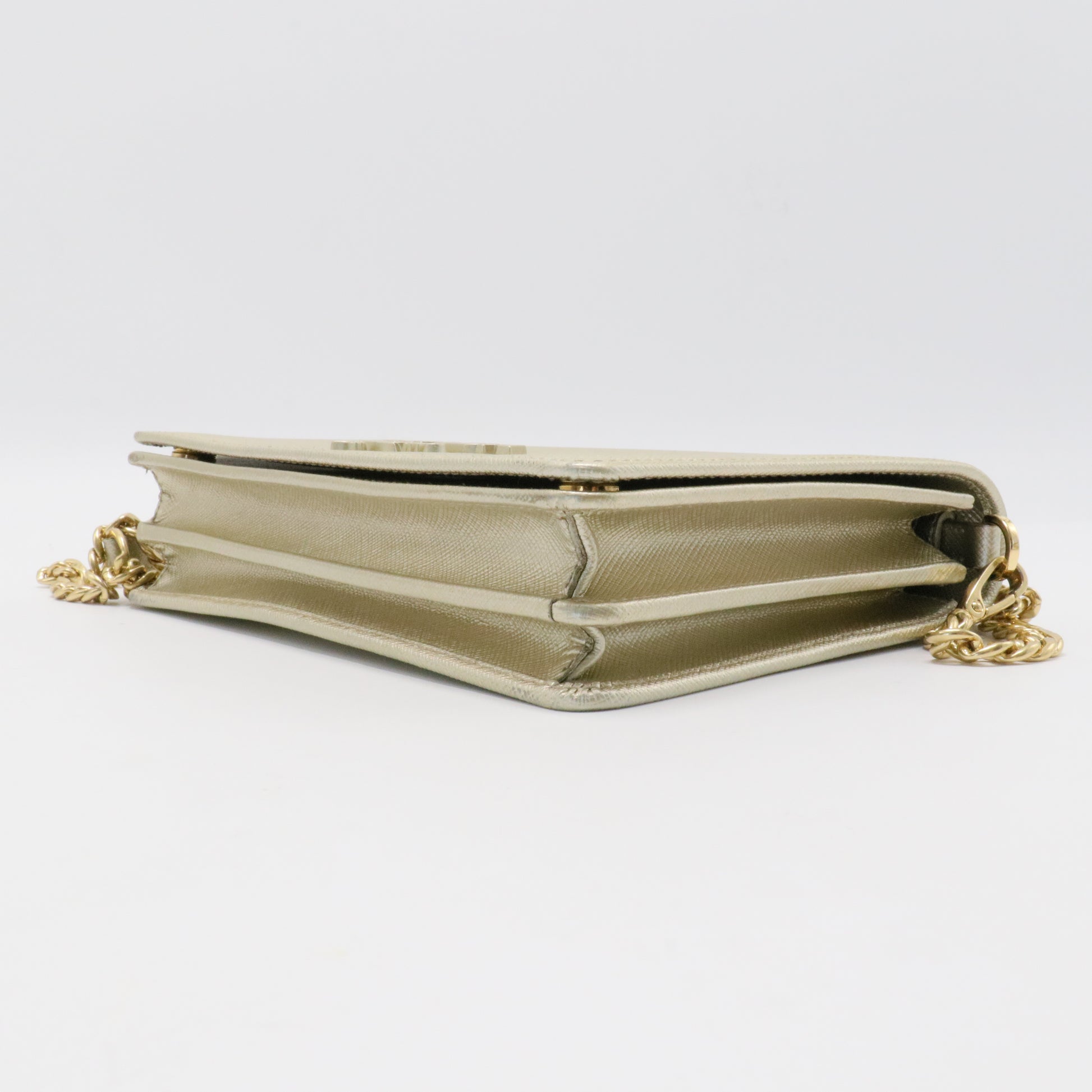Chain Wallet Crossbody Saffiano Leather