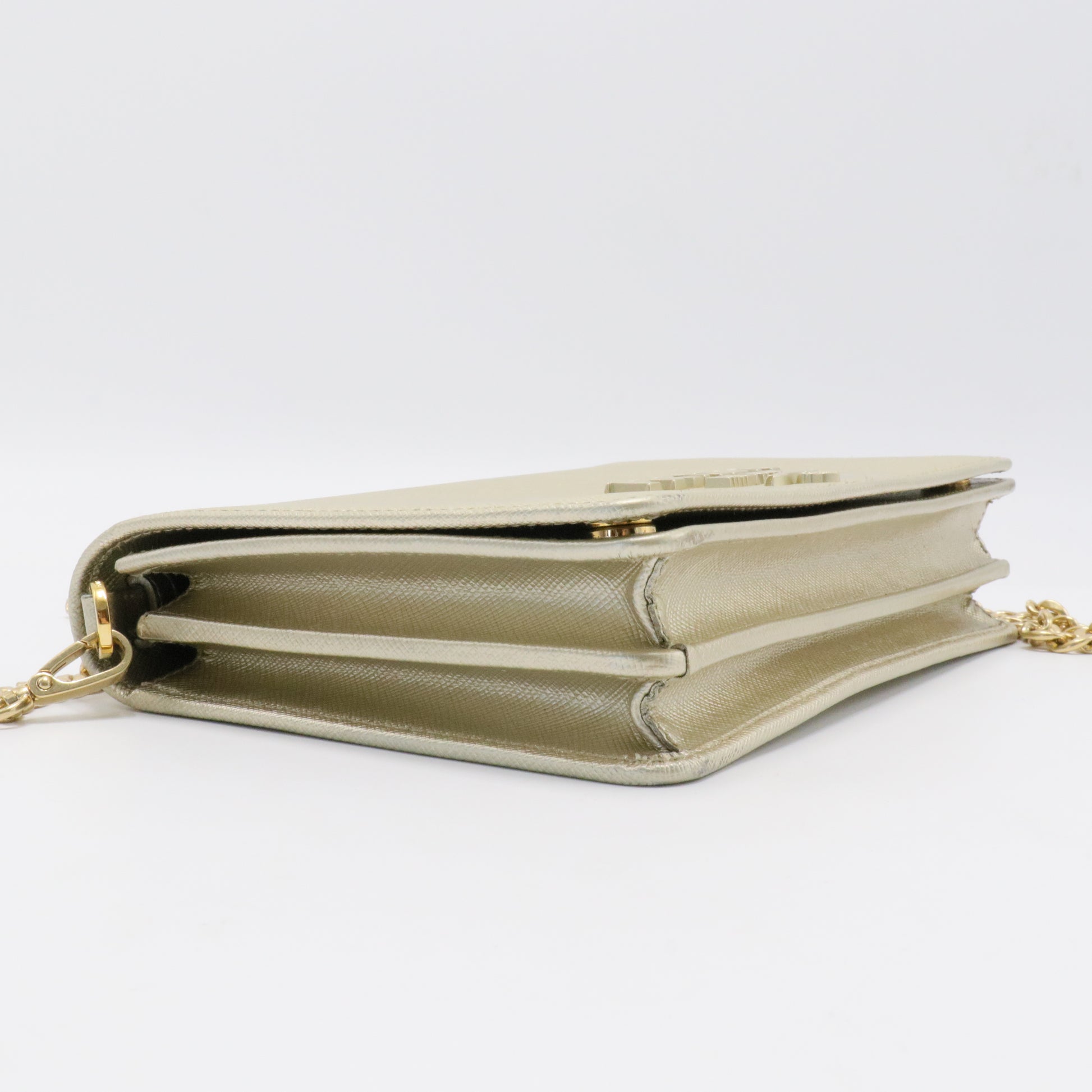 Chain Wallet Crossbody Saffiano Leather