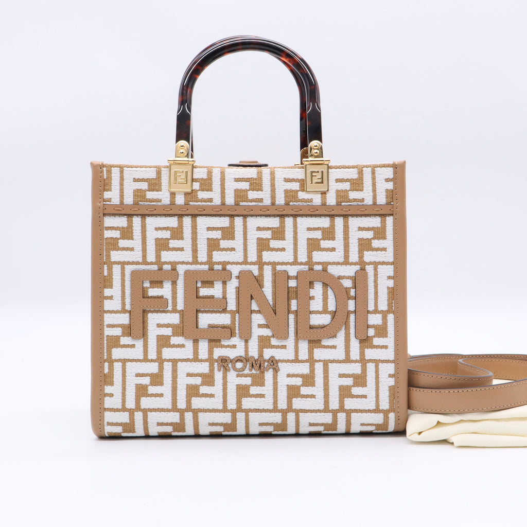 Sunshine Shopper Tote Zucca Embroidered Raffia Small Twins LDJ3334