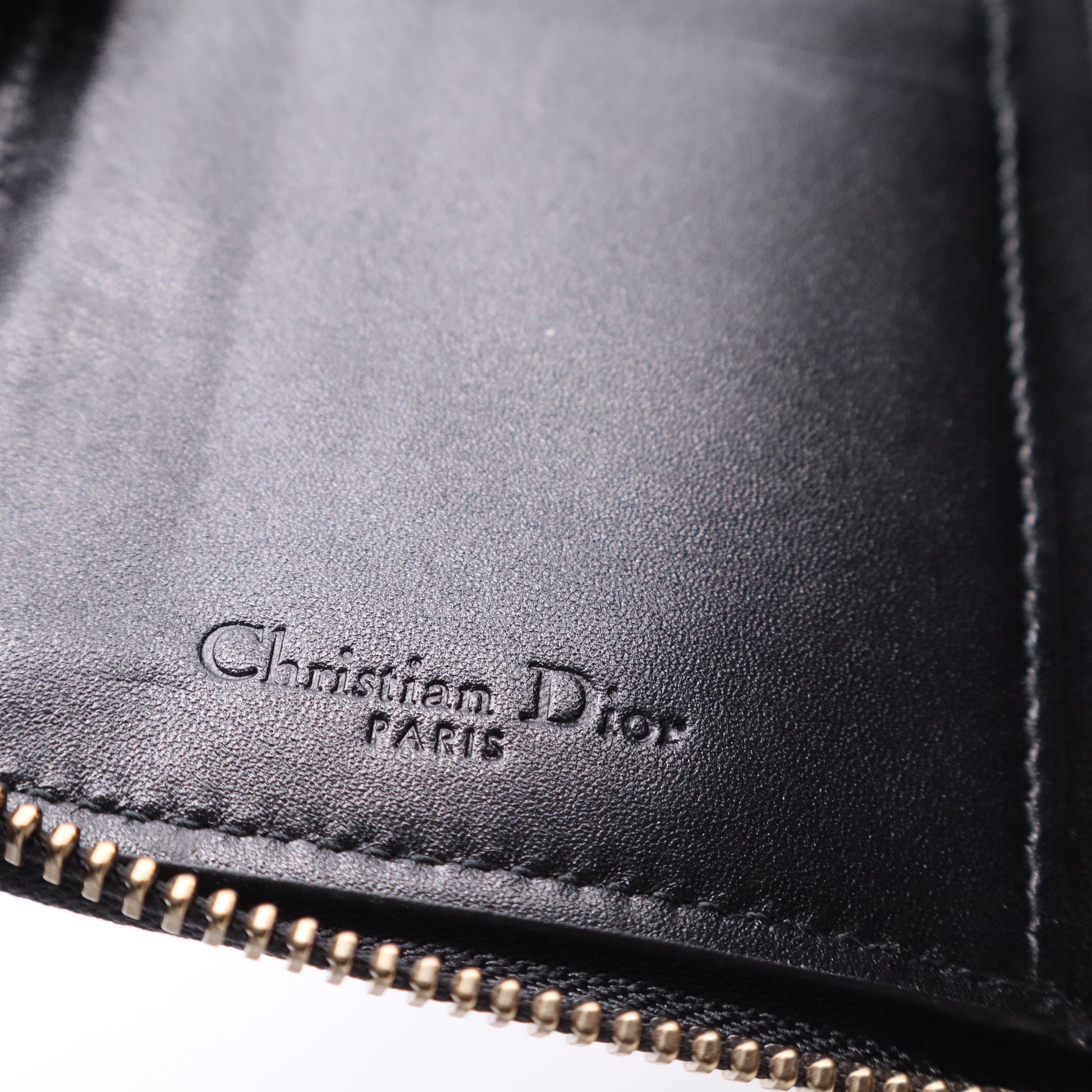 Lady Dior Zip Around Wallet Cannage Studded Leather