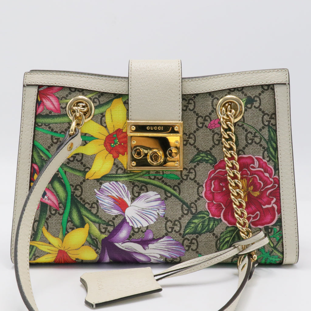 Padlock Chain Tote Printed GG Coated Canvas Small