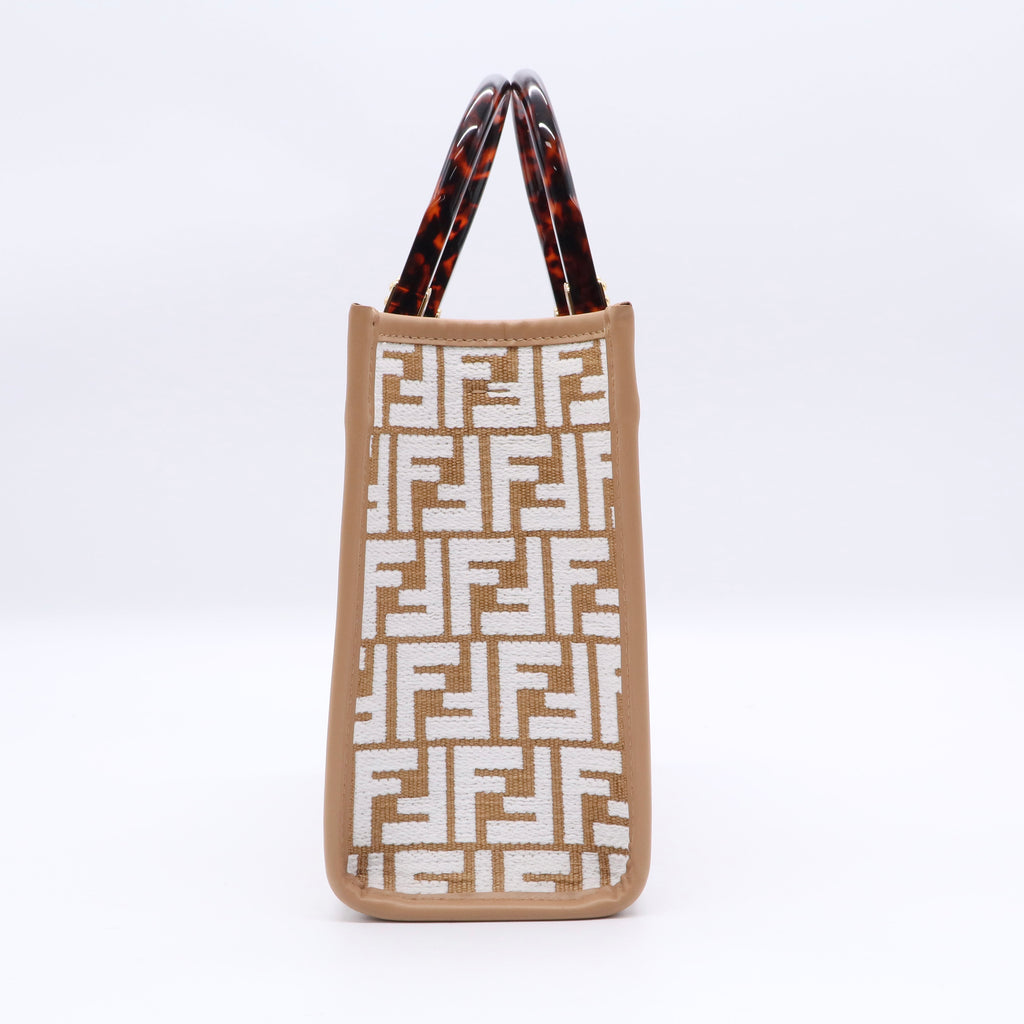 Sunshine Shopper Tote Zucca Embroidered Raffia Small Twins LDJ3334