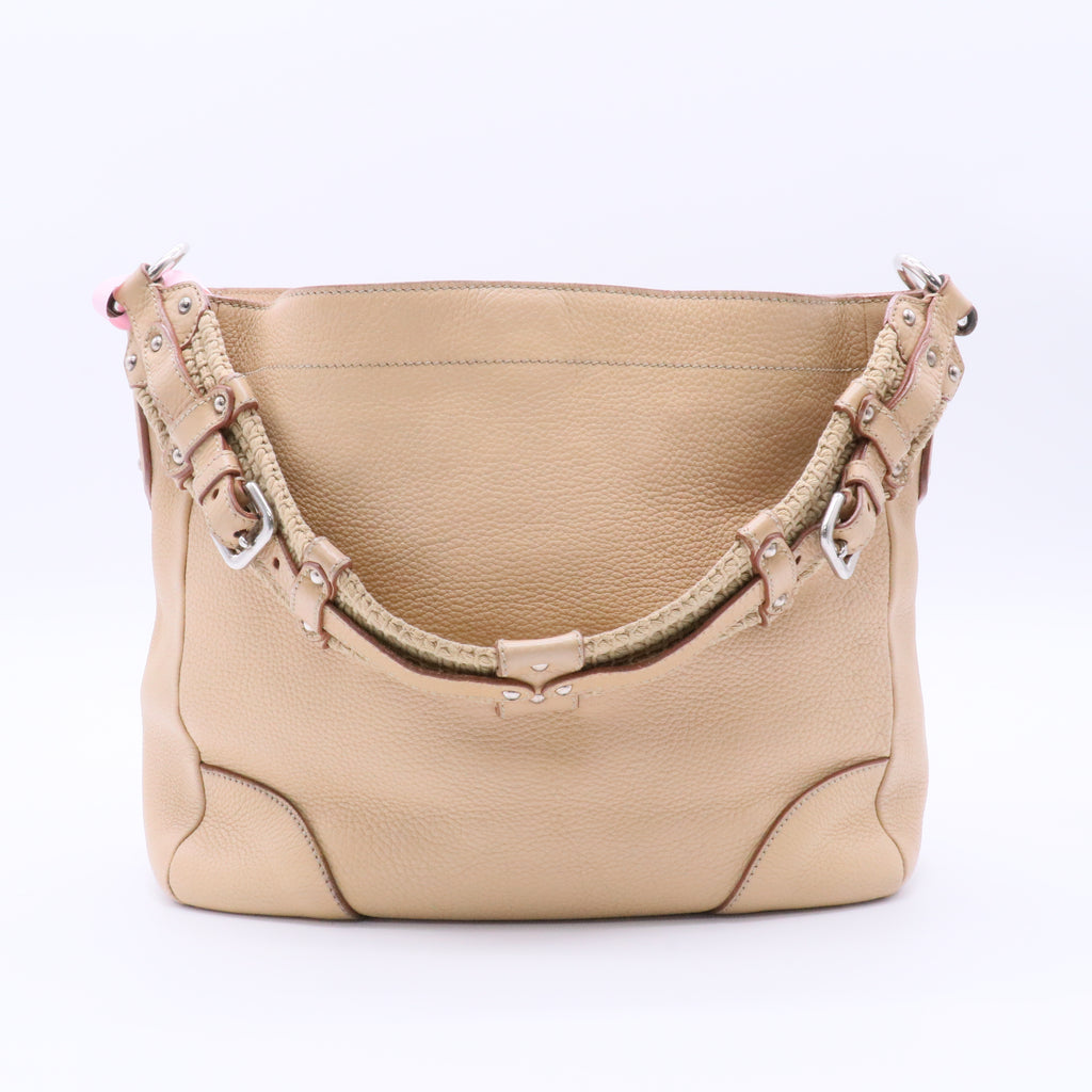 Vitello Daino Leather Top Handle Bag Twins