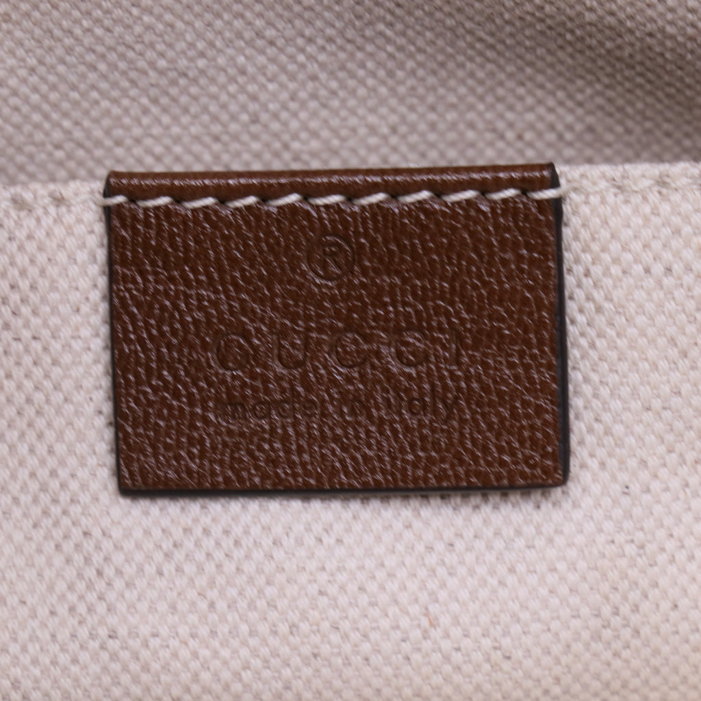 Gucci Monogram Calfskin Large Horsebit 1955 Tote Bag Beige Brown Sugar Twins B21563