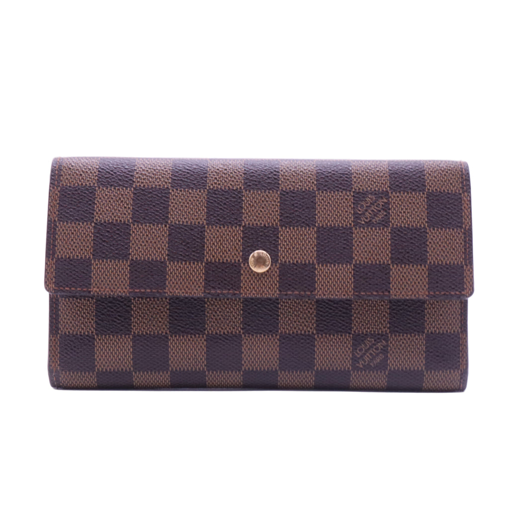 Long Wallet Damier Portefeuille Sarah Brown Canvas