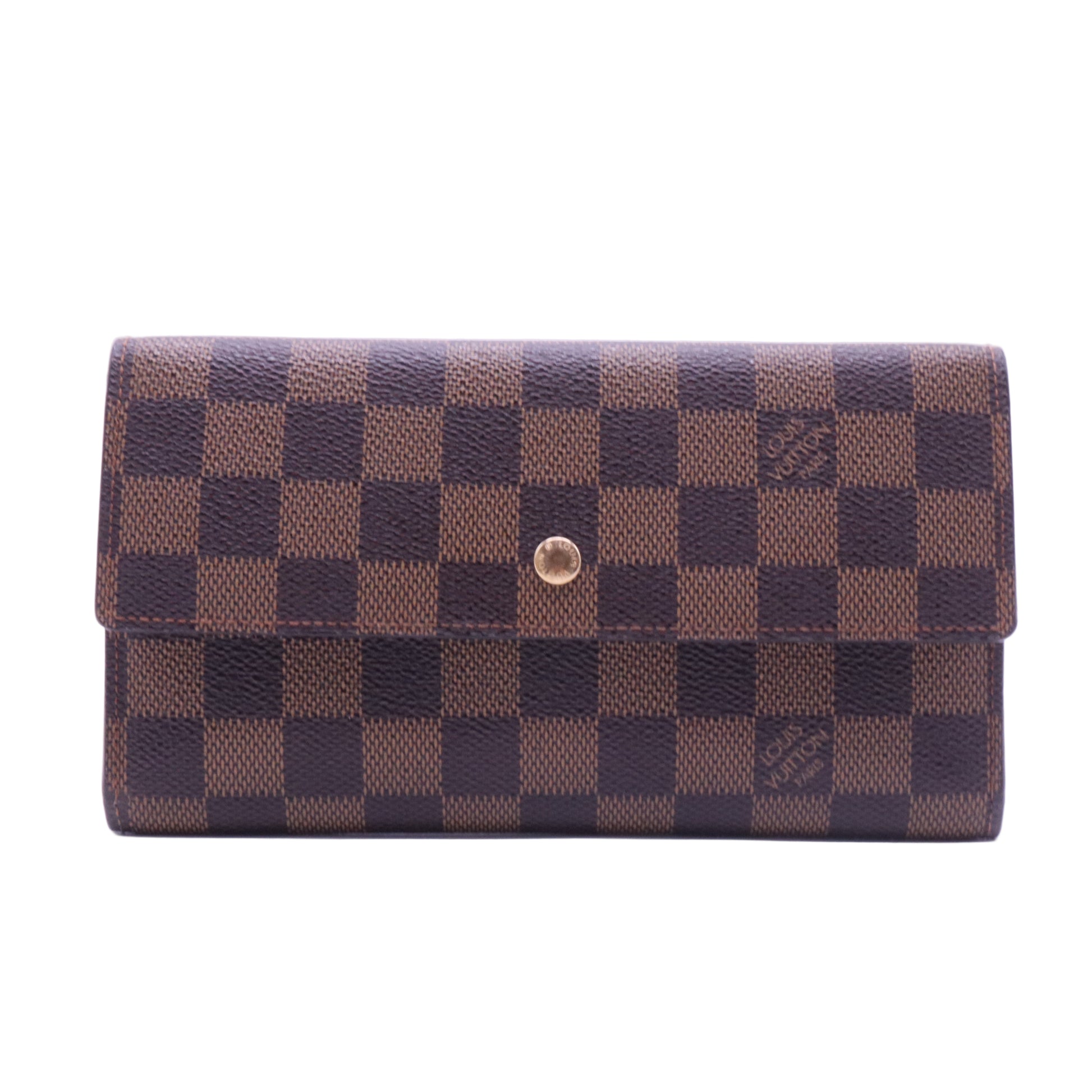 Long Wallet Damier Portefeuille Sarah Brown Canvas