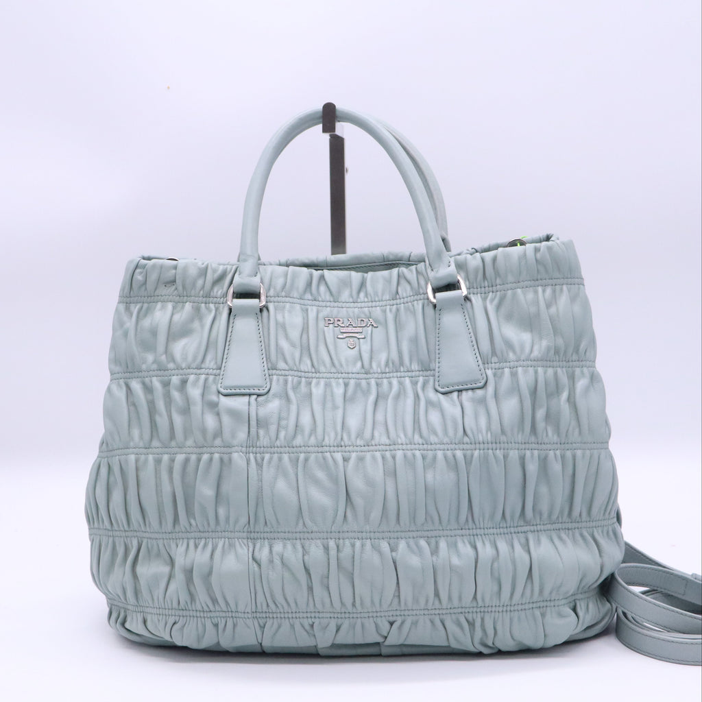 Gaufre Double Zip Convertible Tote Nappa Leather Large Twins B21286