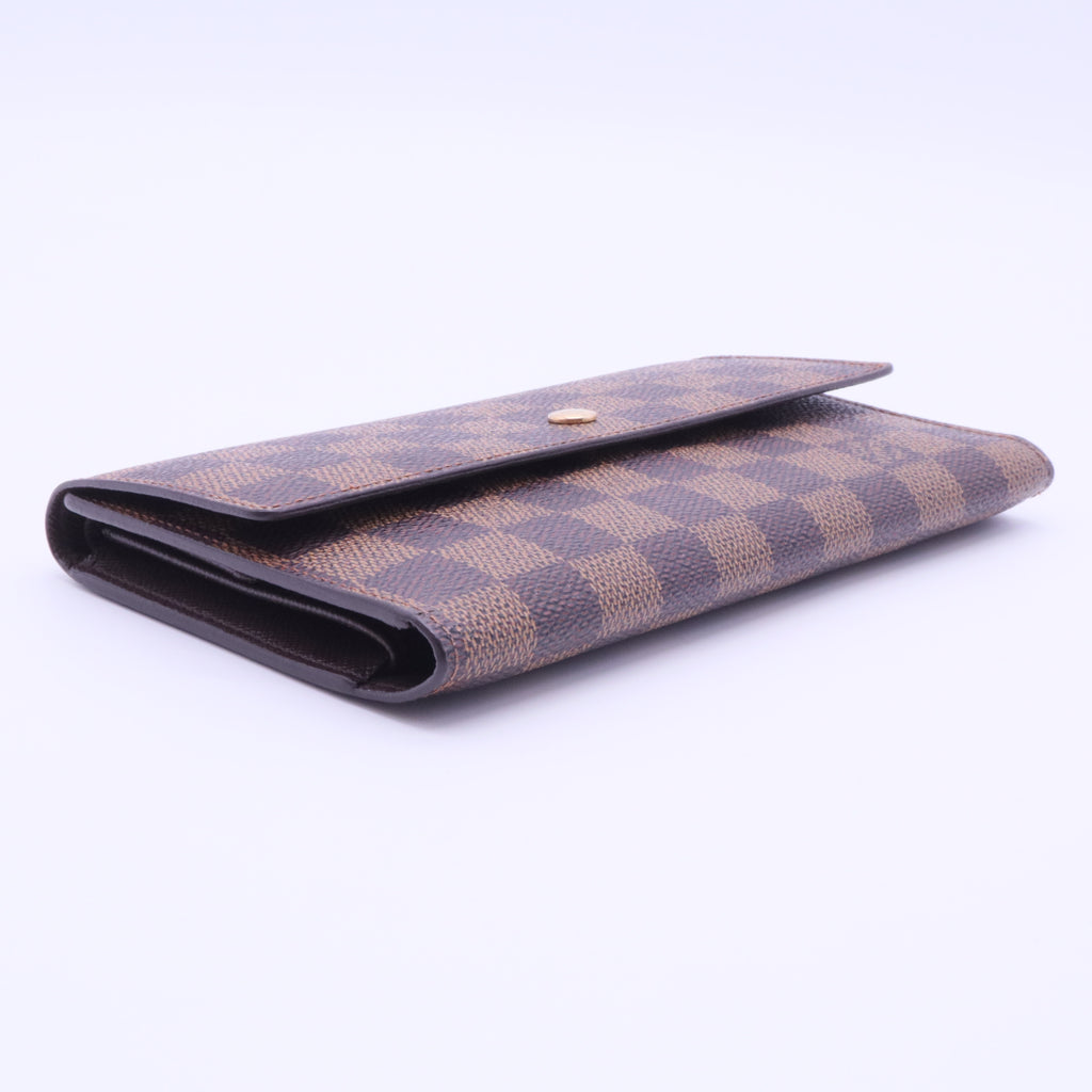 Long Wallet Damier Portefeuille Sarah Brown Canvas