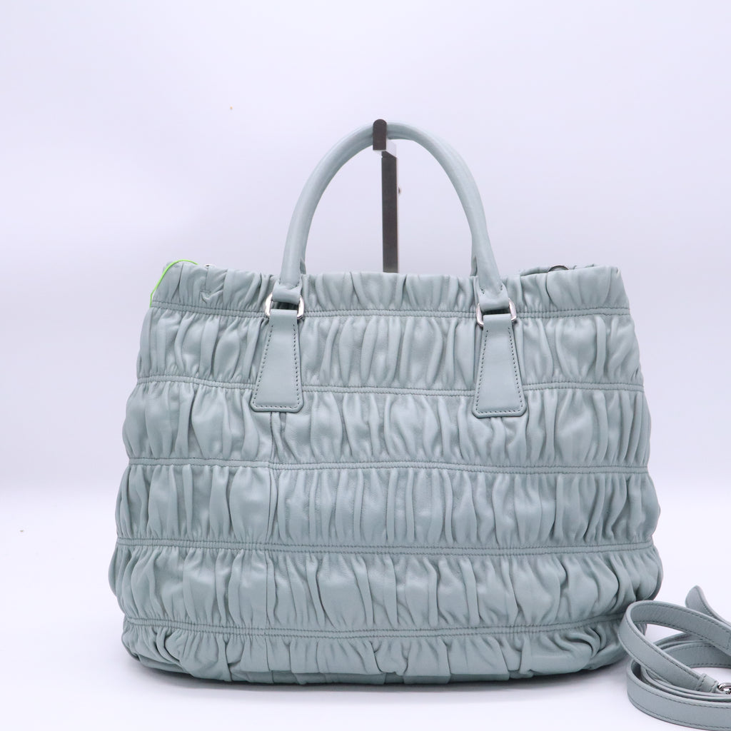 Gaufre Double Zip Convertible Tote Nappa Leather Large Twins B21286