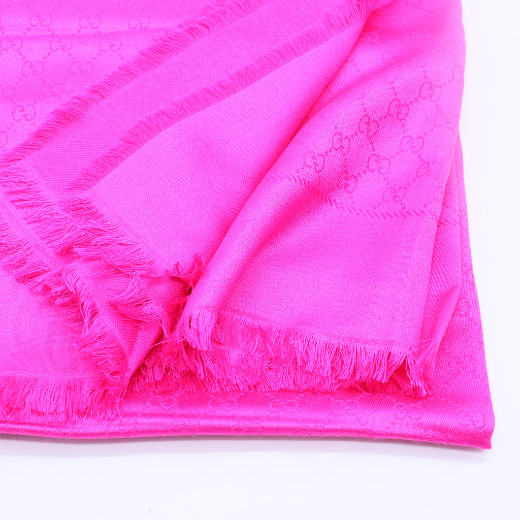 Pink Silk GG Weblong Scarf-W20096