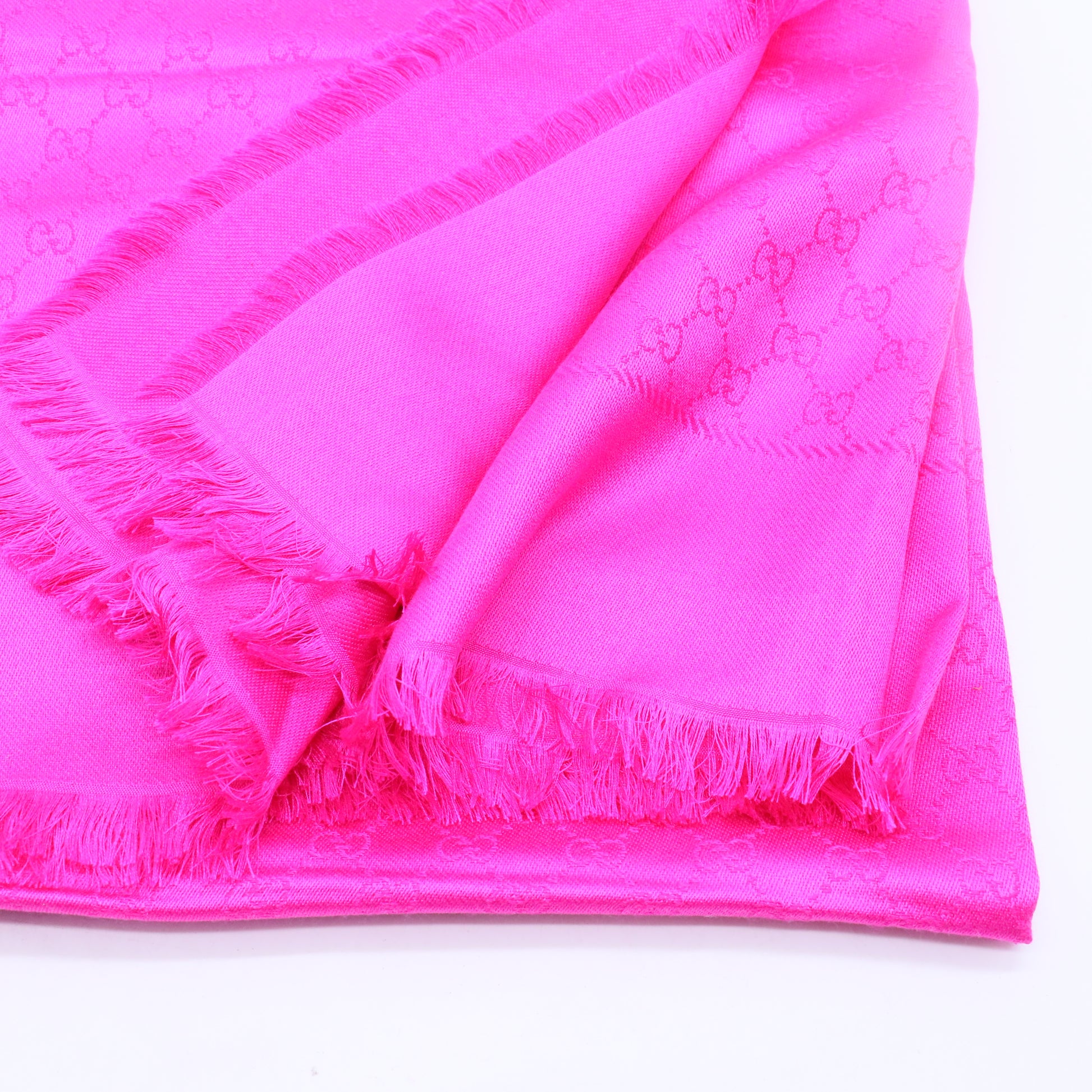 Pink Silk GG Weblong Scarf-W20096