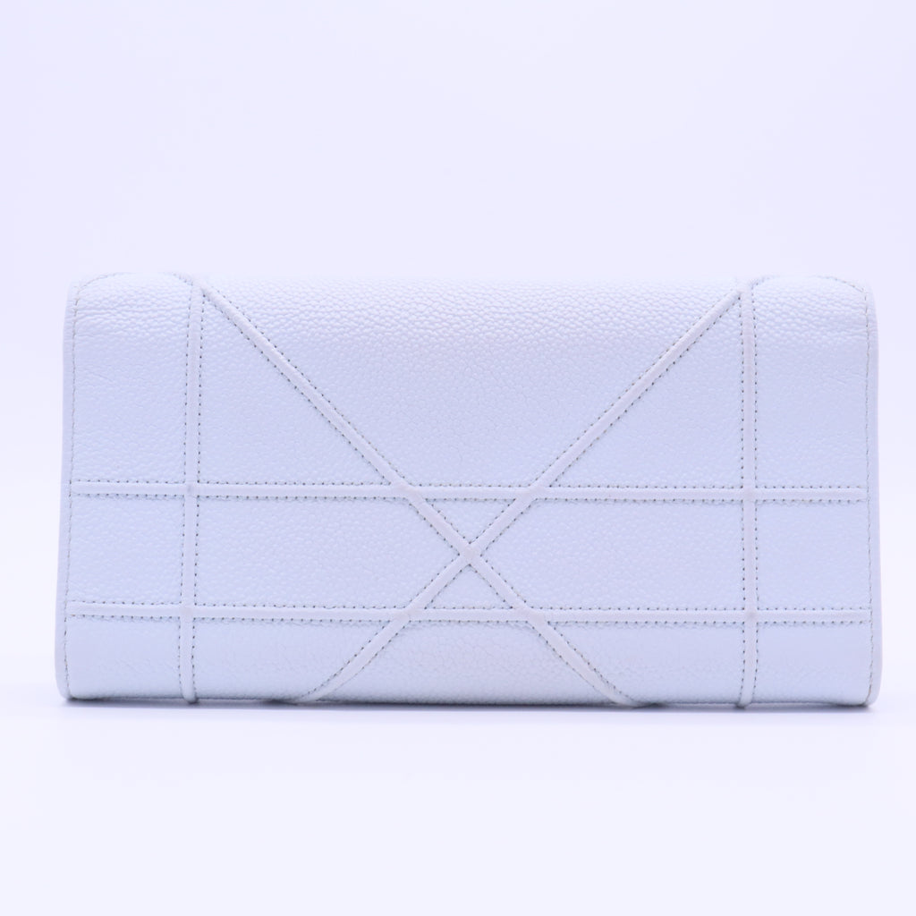 Grained Calfskin Diorama Croisiere Chain Wallet Light Blue for Gisel