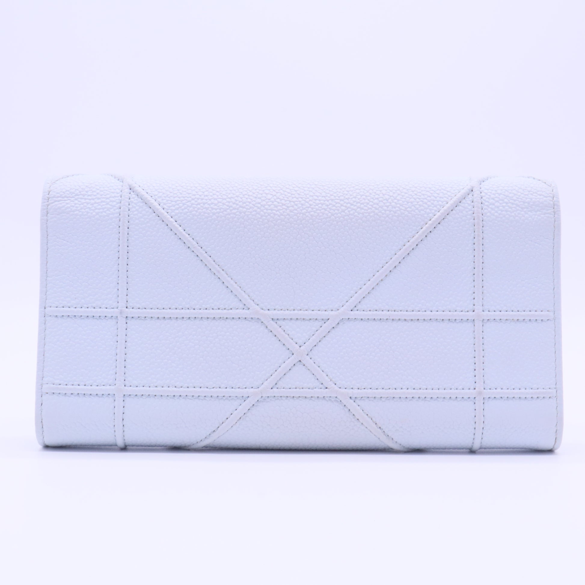 Grained Calfskin Diorama Croisiere Chain Wallet Light Blue for Gisel