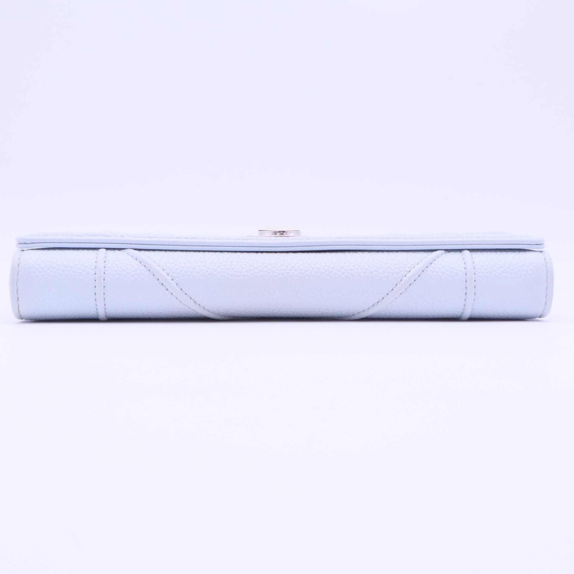 Grained Calfskin Diorama Croisiere Chain Wallet Light Blue for Gisel