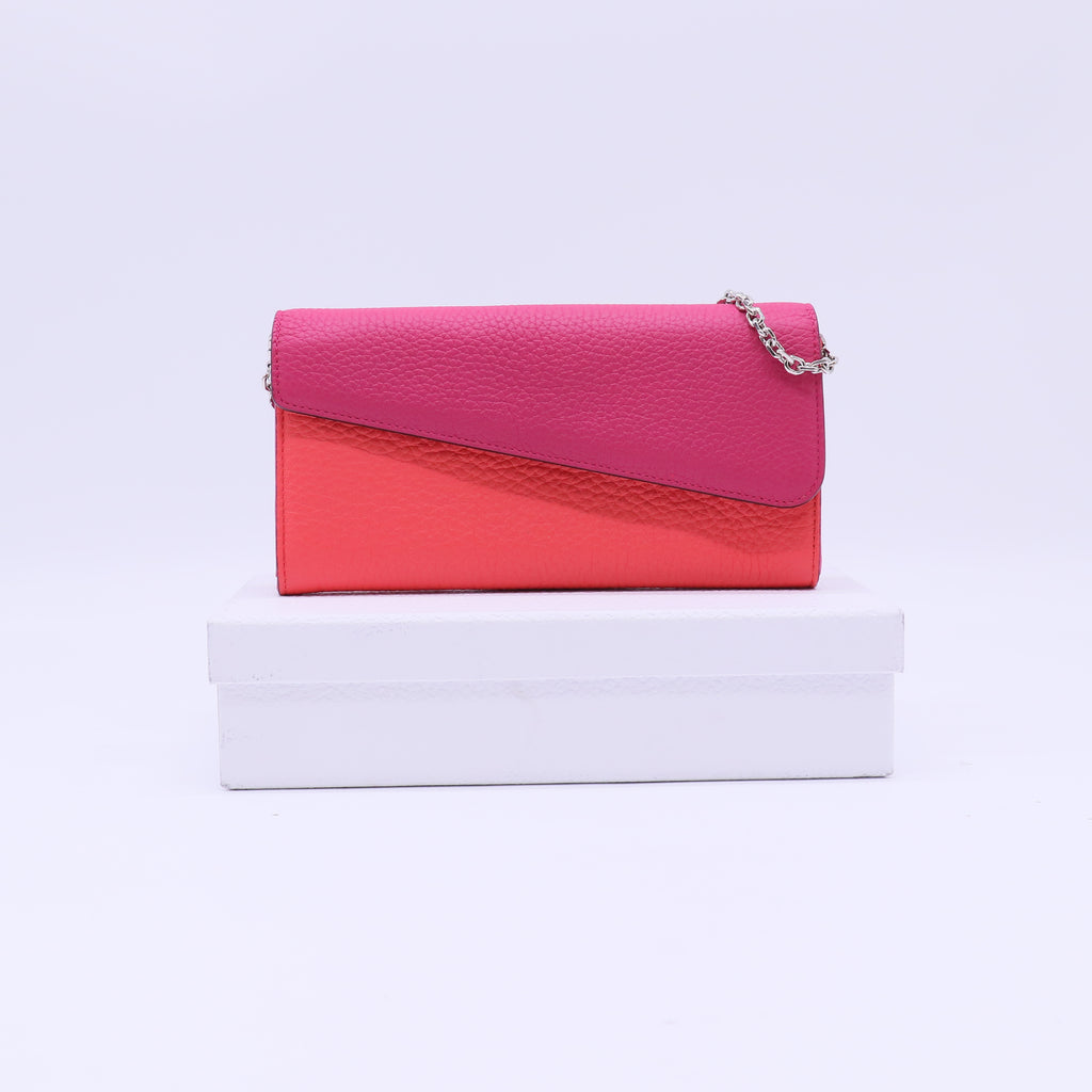 Christian Dior Pebbled Leather Diorissimo Rencontre Wallet on Chain B22951