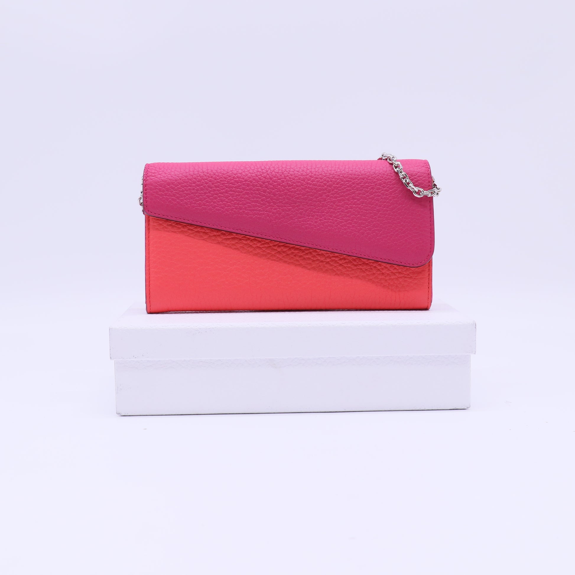 Christian Dior Pebbled Leather Diorissimo Rencontre Wallet on Chain B22951