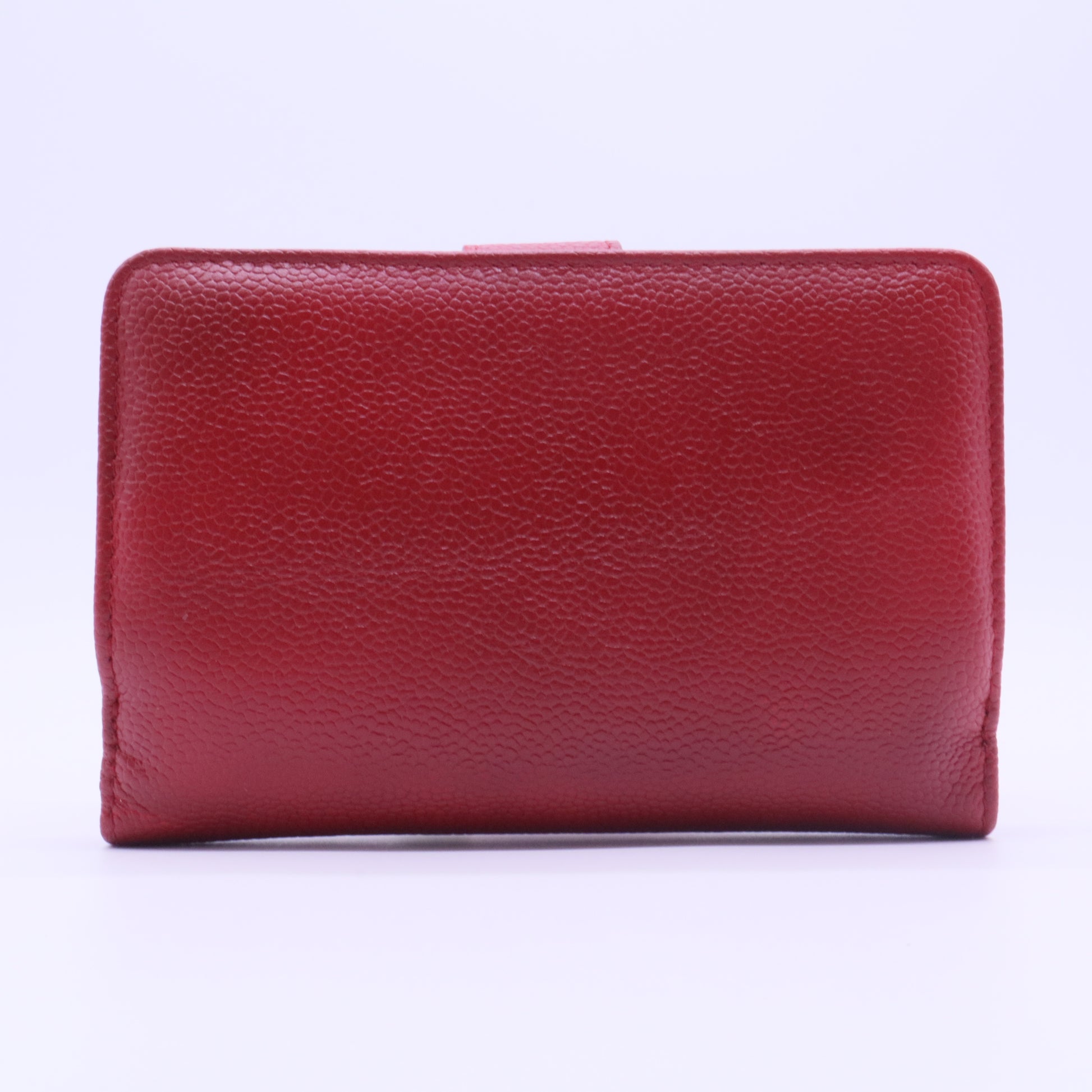 Red Caviar Leather CC Long French Purse Wallet FOR GISEL