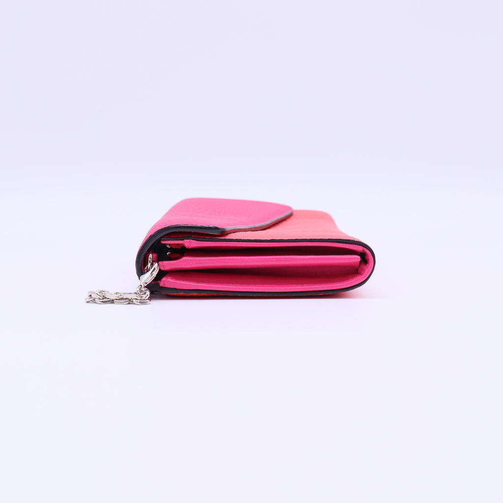 Christian Dior Pebbled Leather Diorissimo Rencontre Wallet on Chain B22951