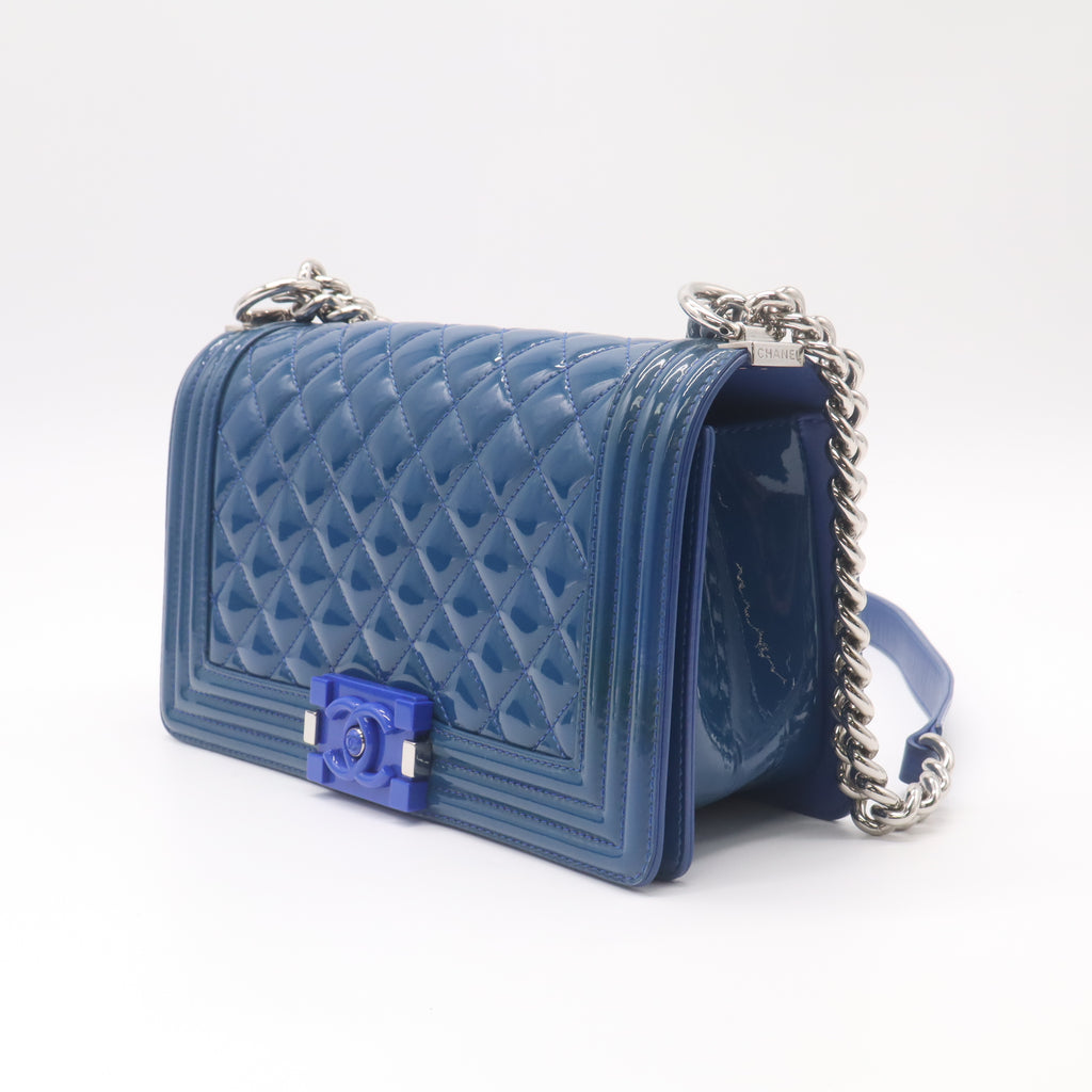 Chanel Boy Flap Quilted Old Medium Royal Blue B22886