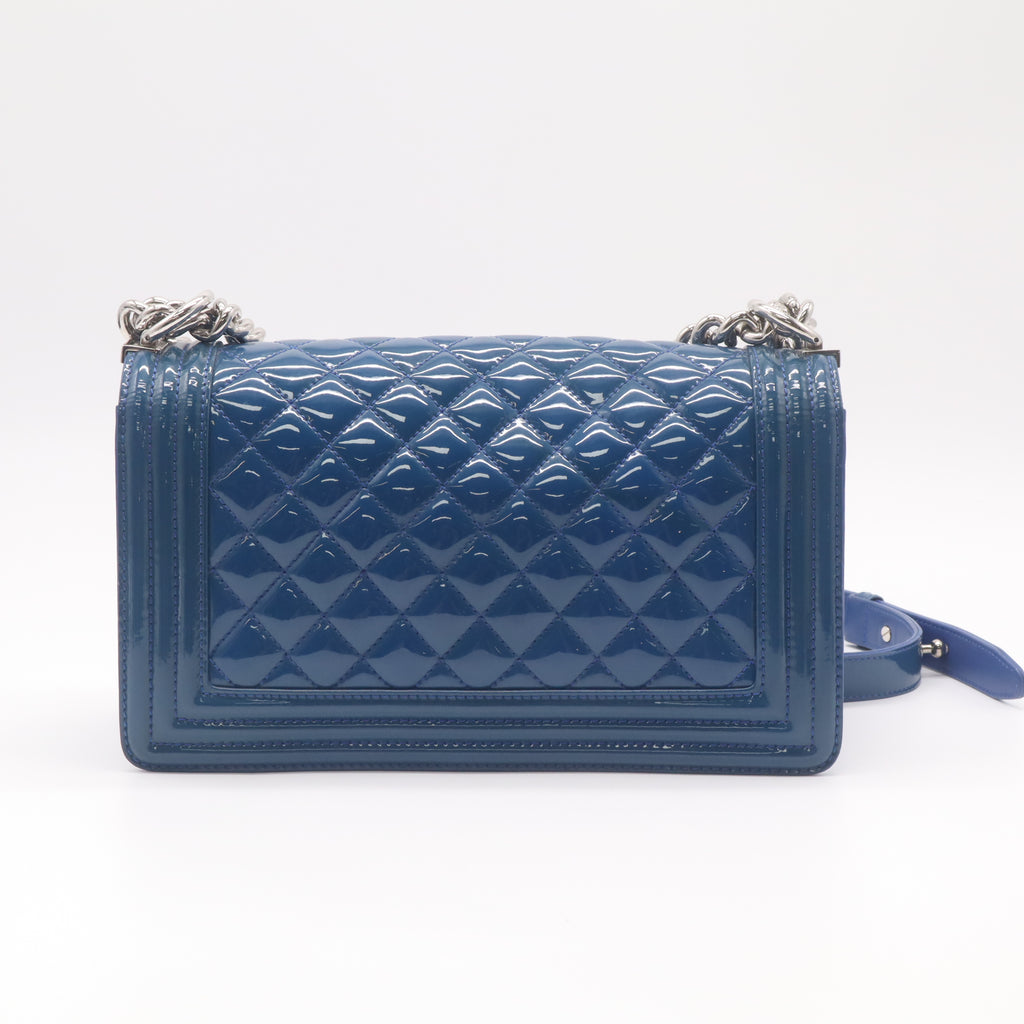 Chanel Boy Flap Quilted Old Medium Royal Blue B22886