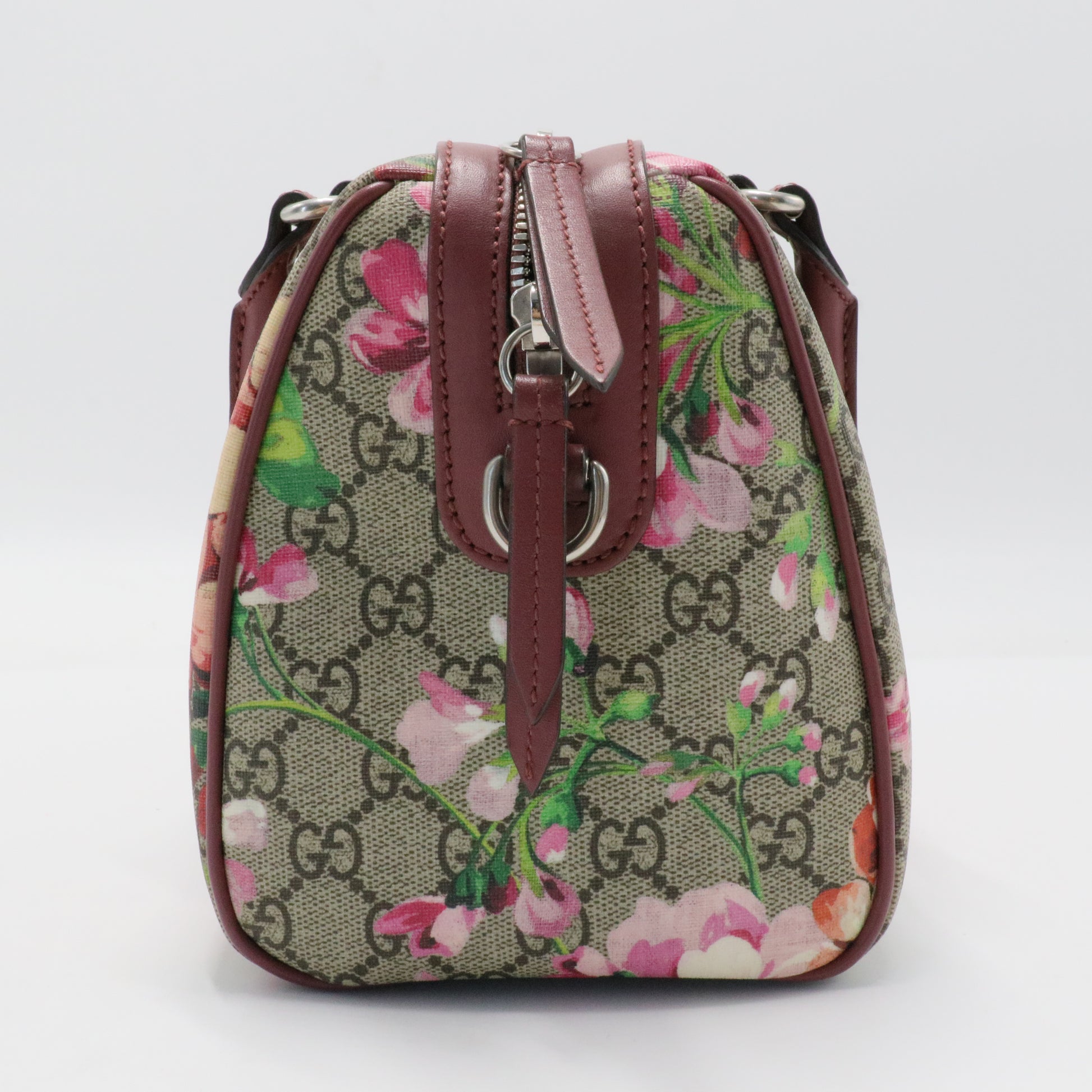 GG Supreme Monogram Blooms Small Boston Bag