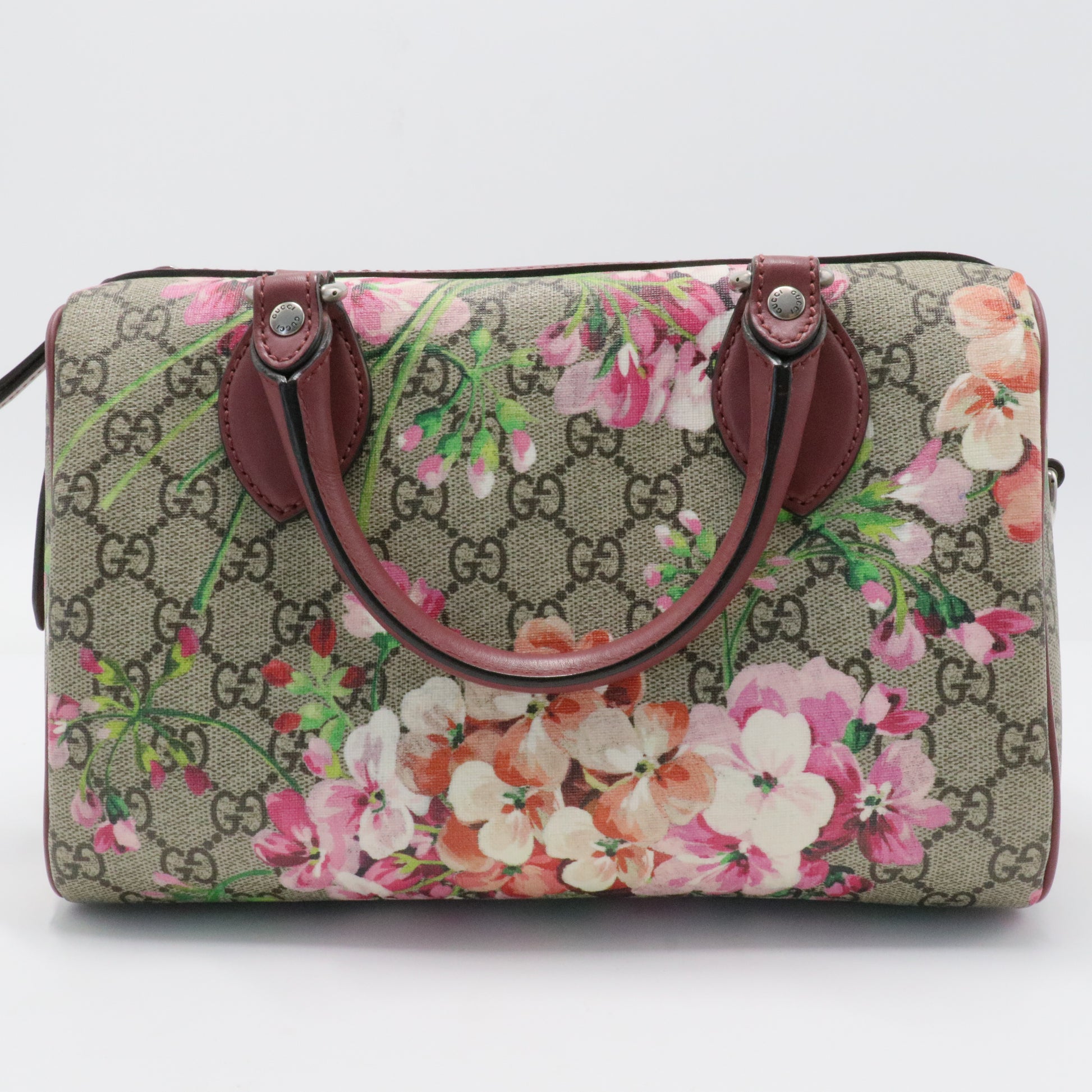 GG Supreme Monogram Blooms Small Boston Bag