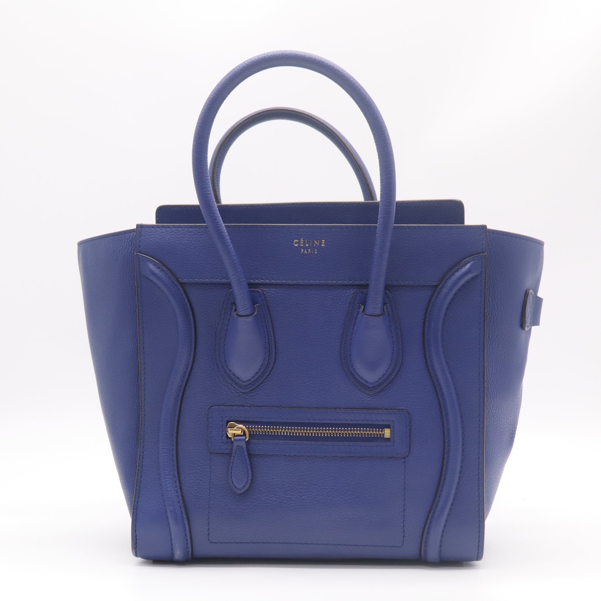 Céline Drummed Calfskin Luggage Micro Shopper Bag B22758