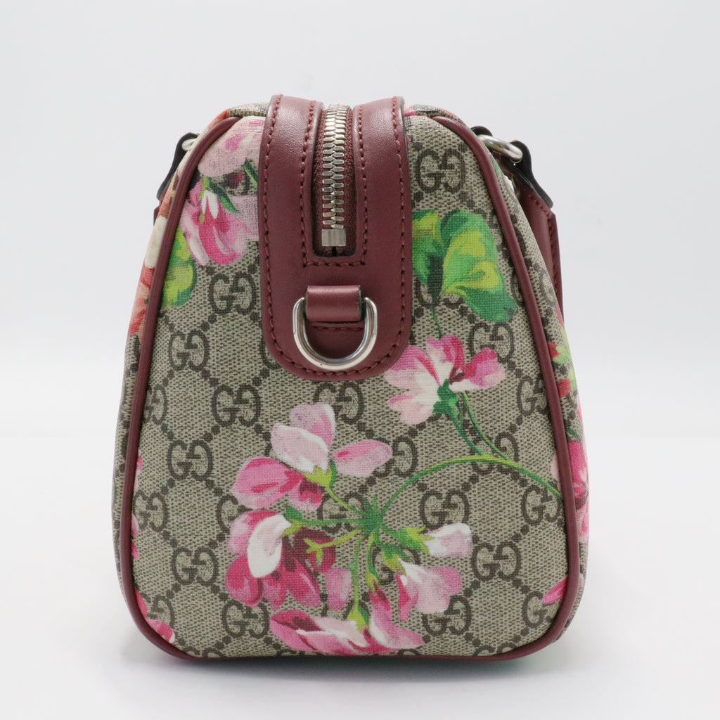 GG Supreme Monogram Blooms Small Boston Bag