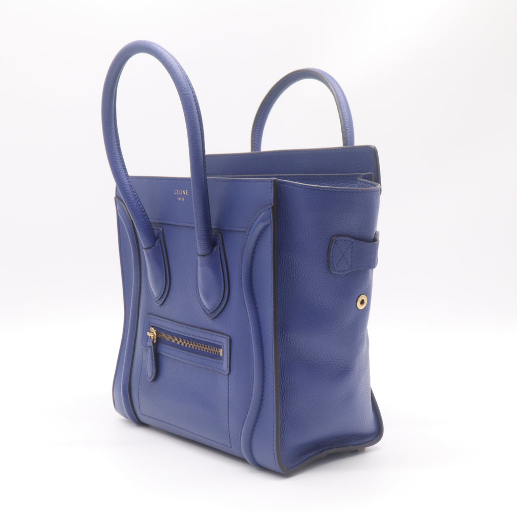 Céline Drummed Calfskin Luggage Micro Shopper Bag B22758