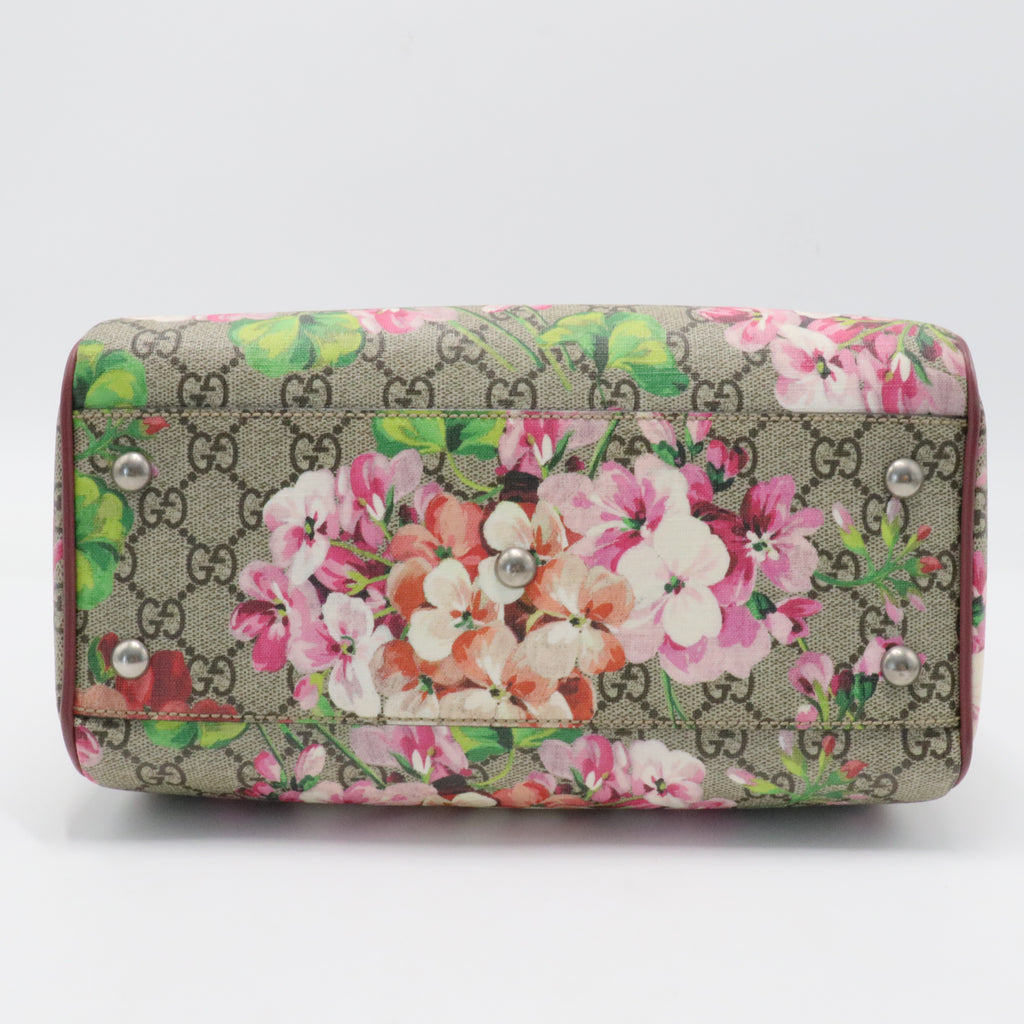 GG Supreme Monogram Blooms Small Boston Bag