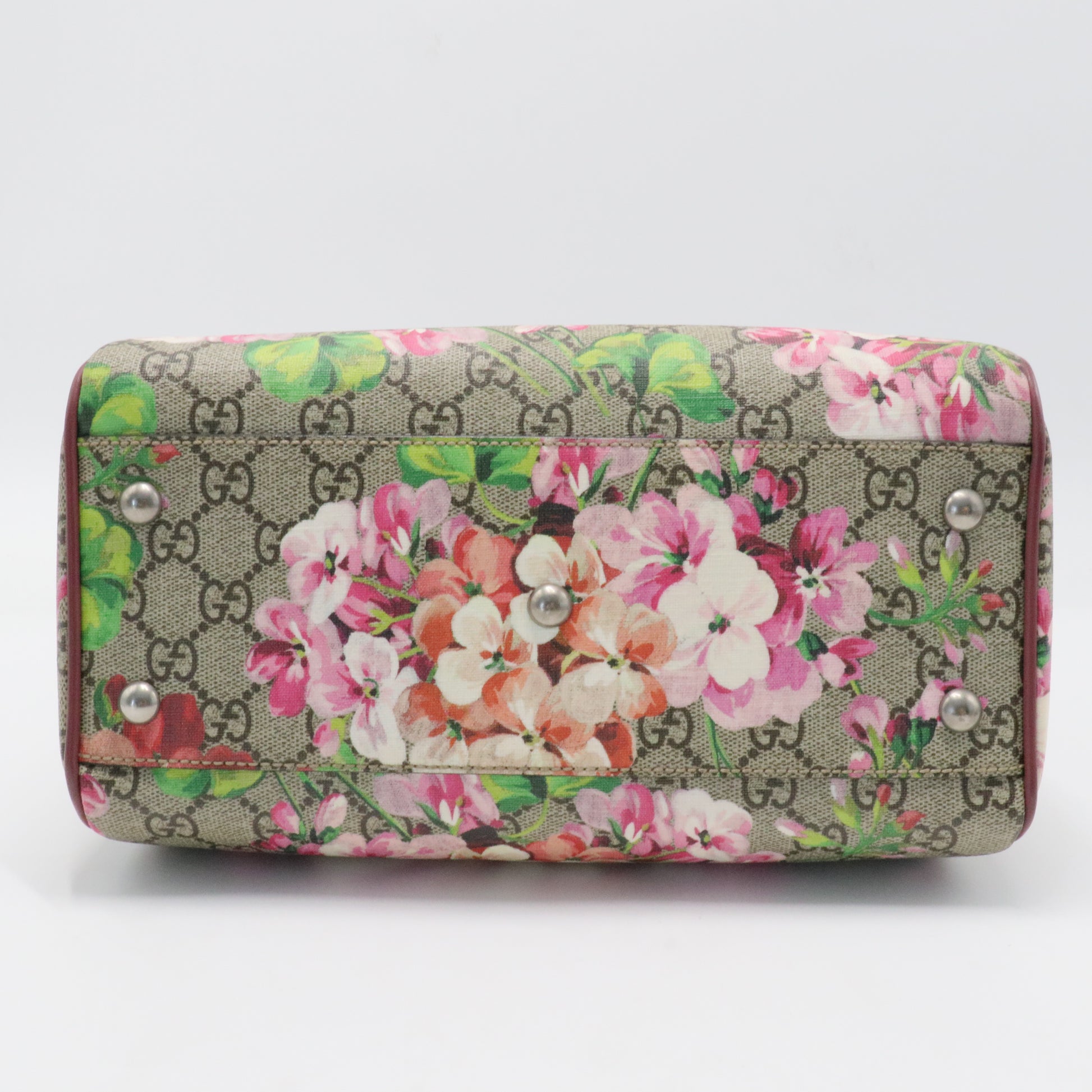 GG Supreme Monogram Blooms Small Boston Bag