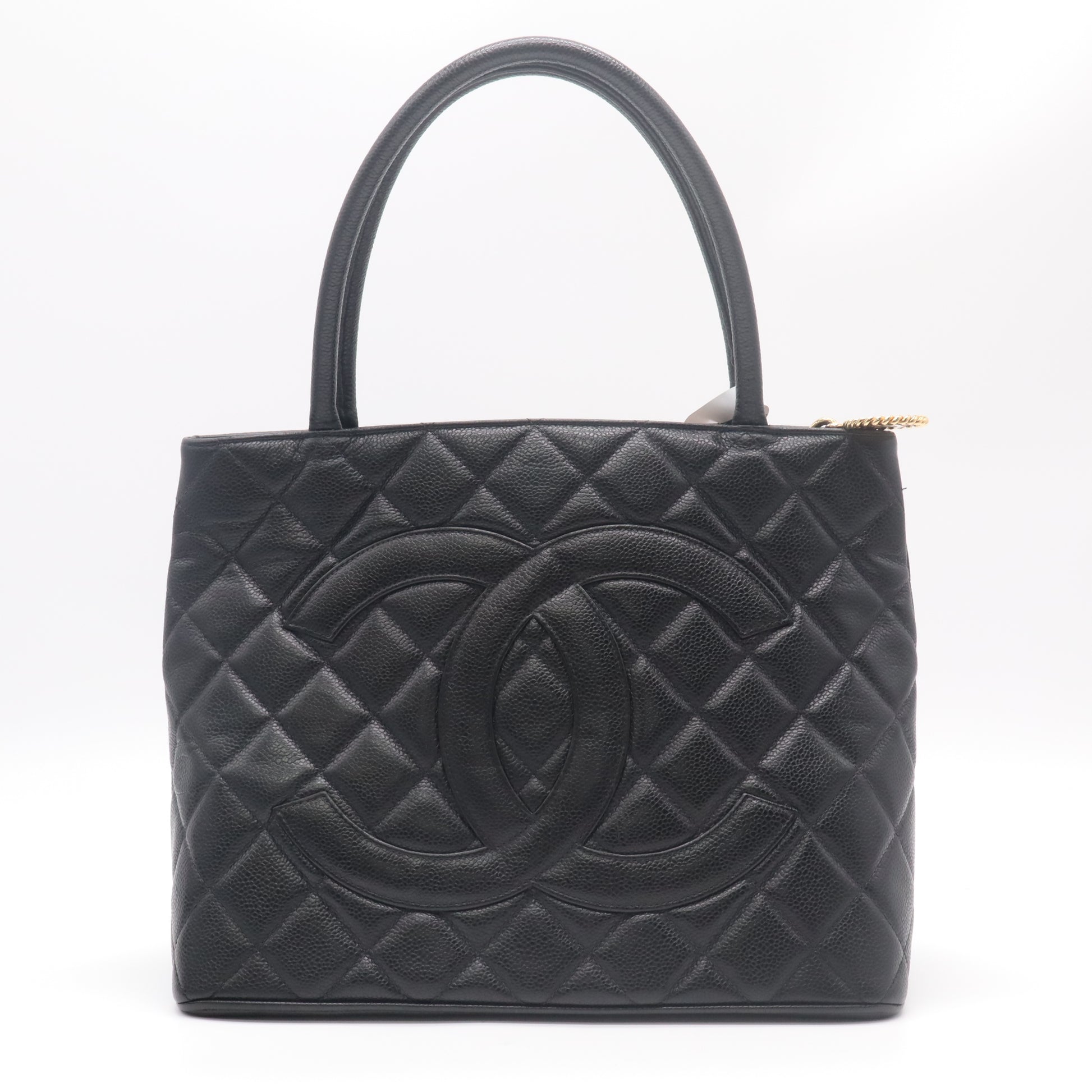 Chanel Caviar Quilted Medallion Tote Bag Black B22901