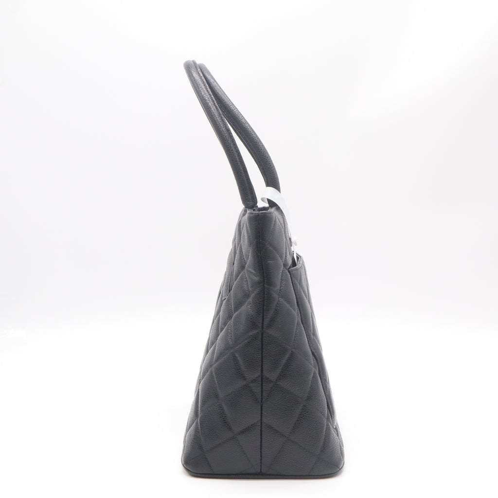 Chanel Caviar Quilted Medallion Tote Bag Black B22901