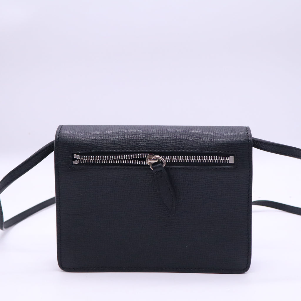 Burberry Black Calfskin House Check Macken Crossbody Bag B21391