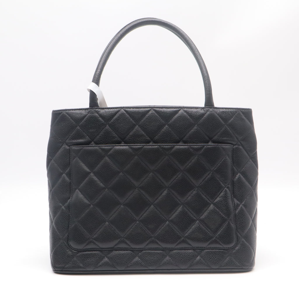 Chanel Caviar Quilted Medallion Tote Bag Black B22901