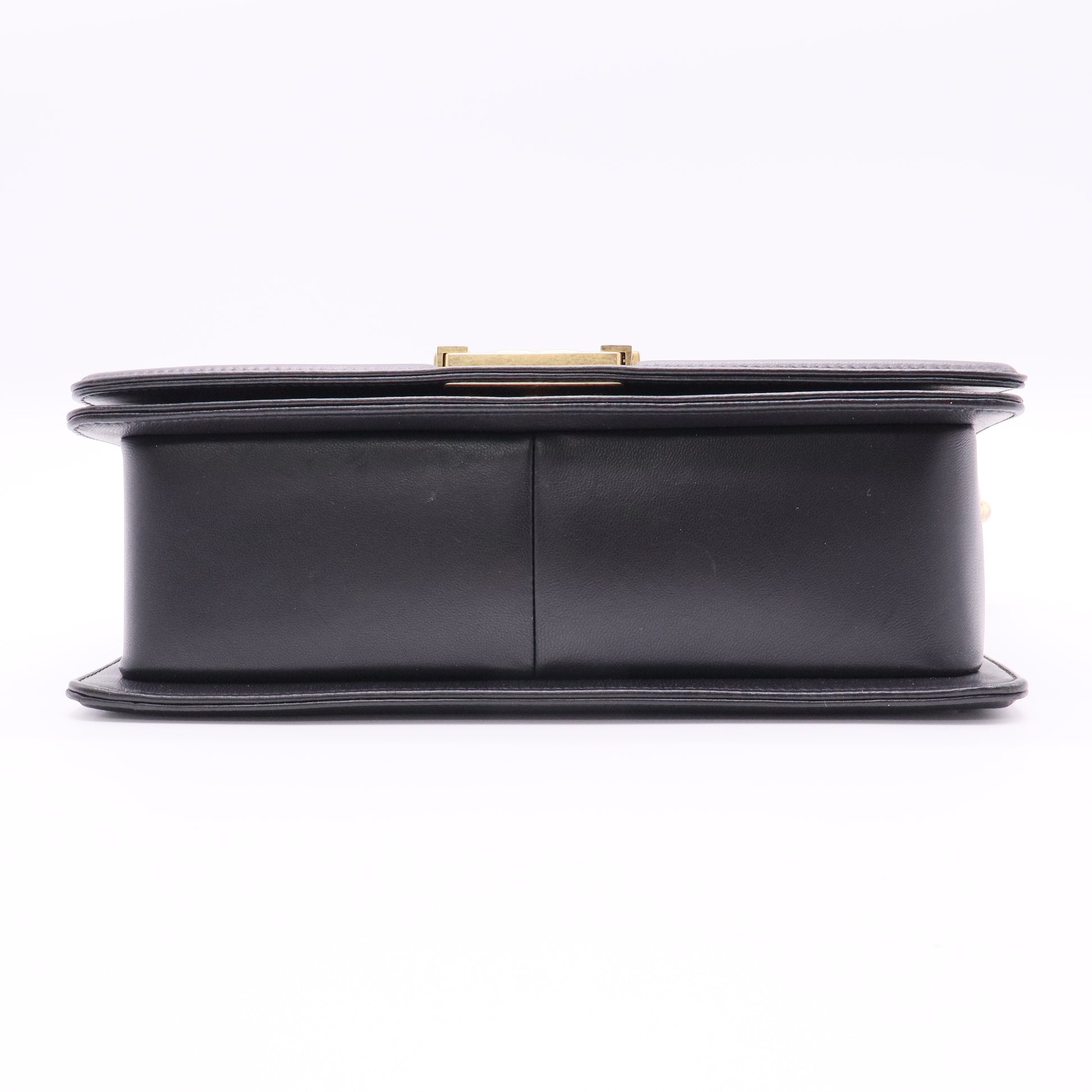 Chanel Black Medium Boy Caviar Leather Bag with Gold Hardware Twins