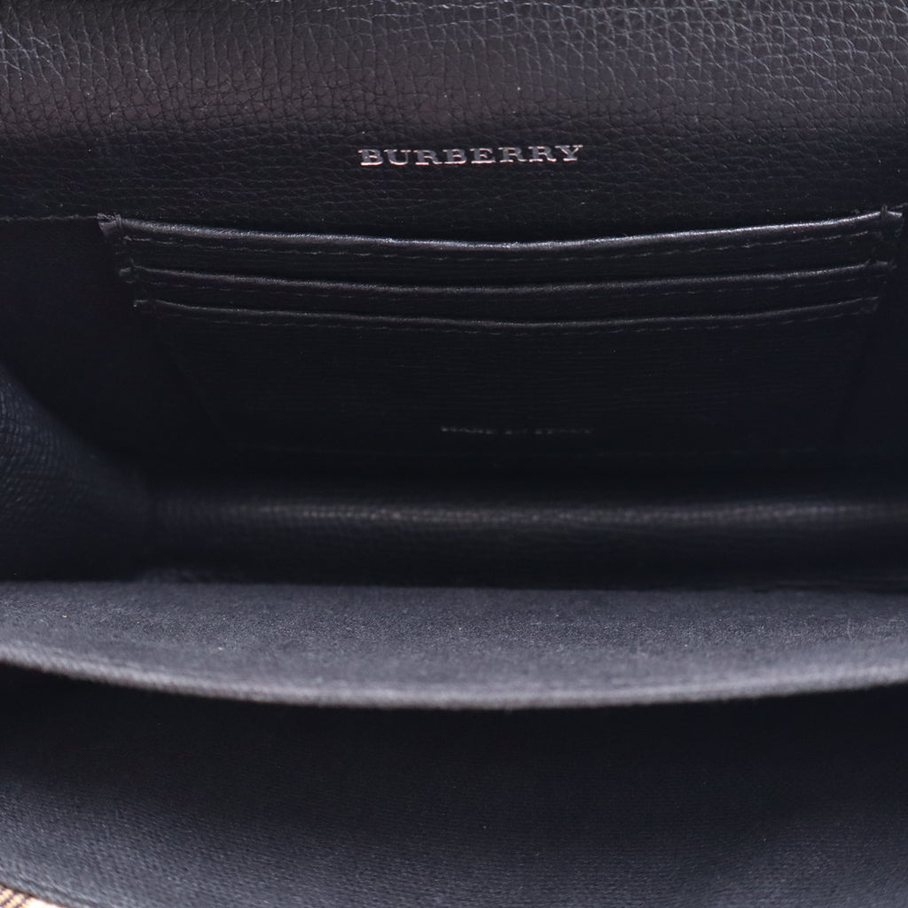 Burberry Black Calfskin House Check Macken Crossbody Bag B21391