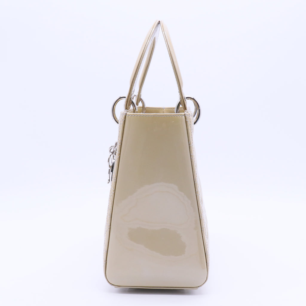Lady Dior Bag Cannage Quilt Patent Medium B12407