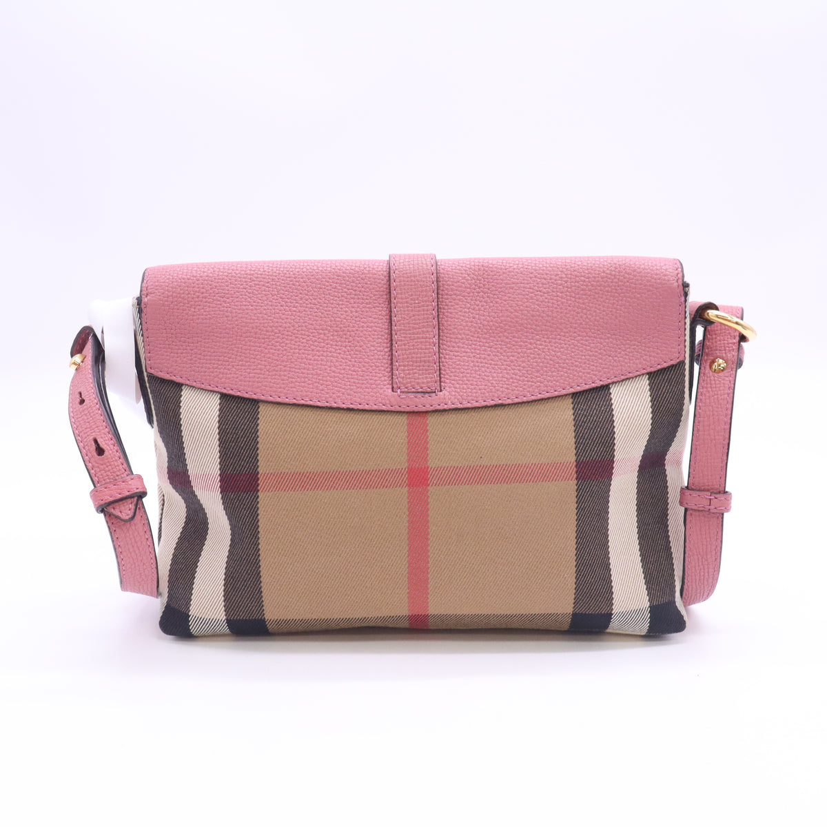 Burberry Small House Check Canvas and Leather Horseshoe Milton Crossbody Bag B24522