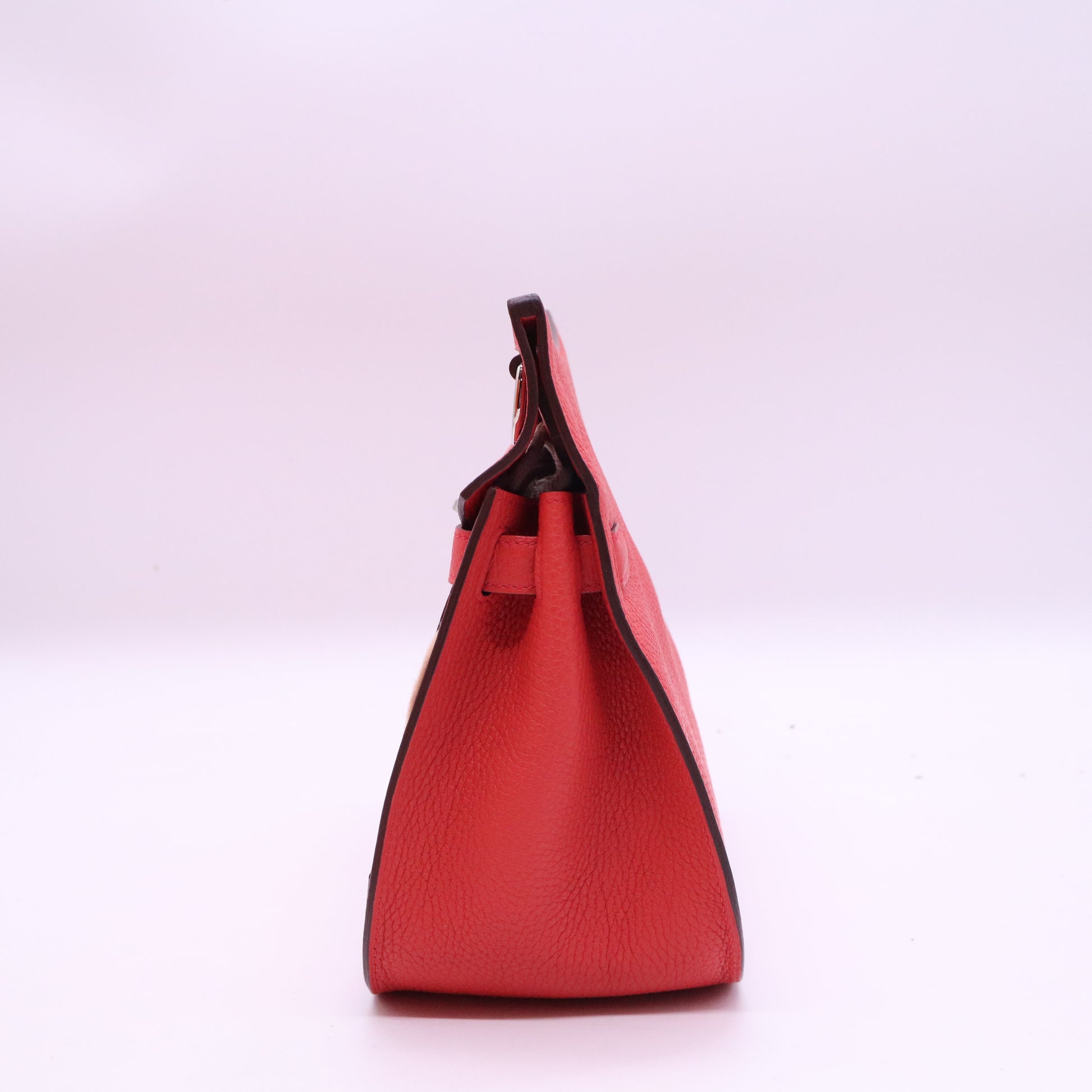 Hermes 28cm Bougainvillea Clemence Leather Jypsiere Bag twins B21093