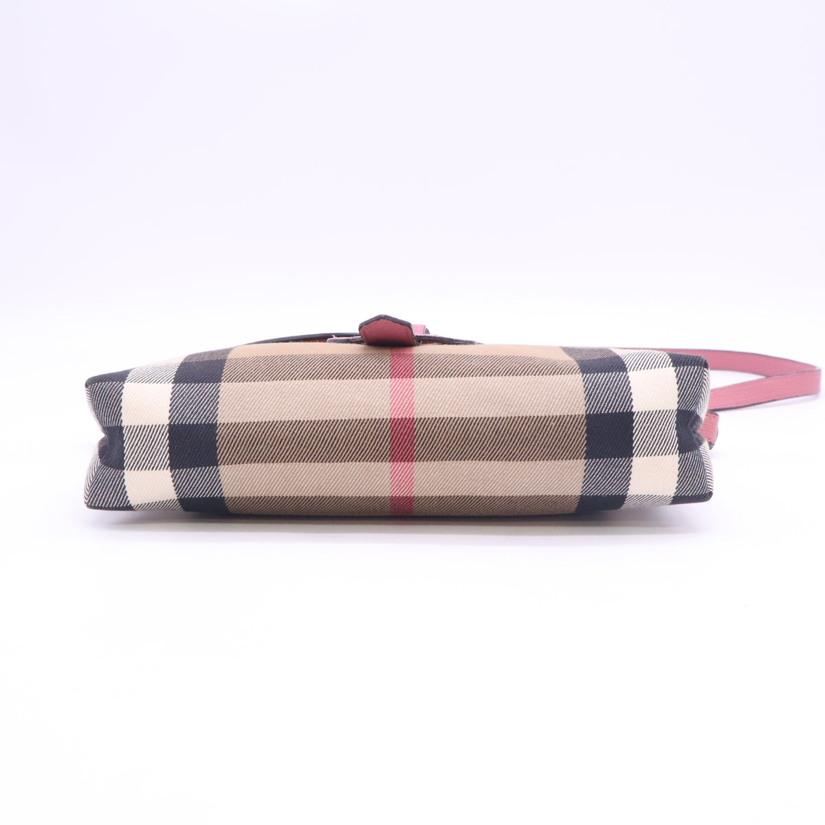 Burberry Small House Check Canvas and Leather Horseshoe Milton Crossbody Bag B24522