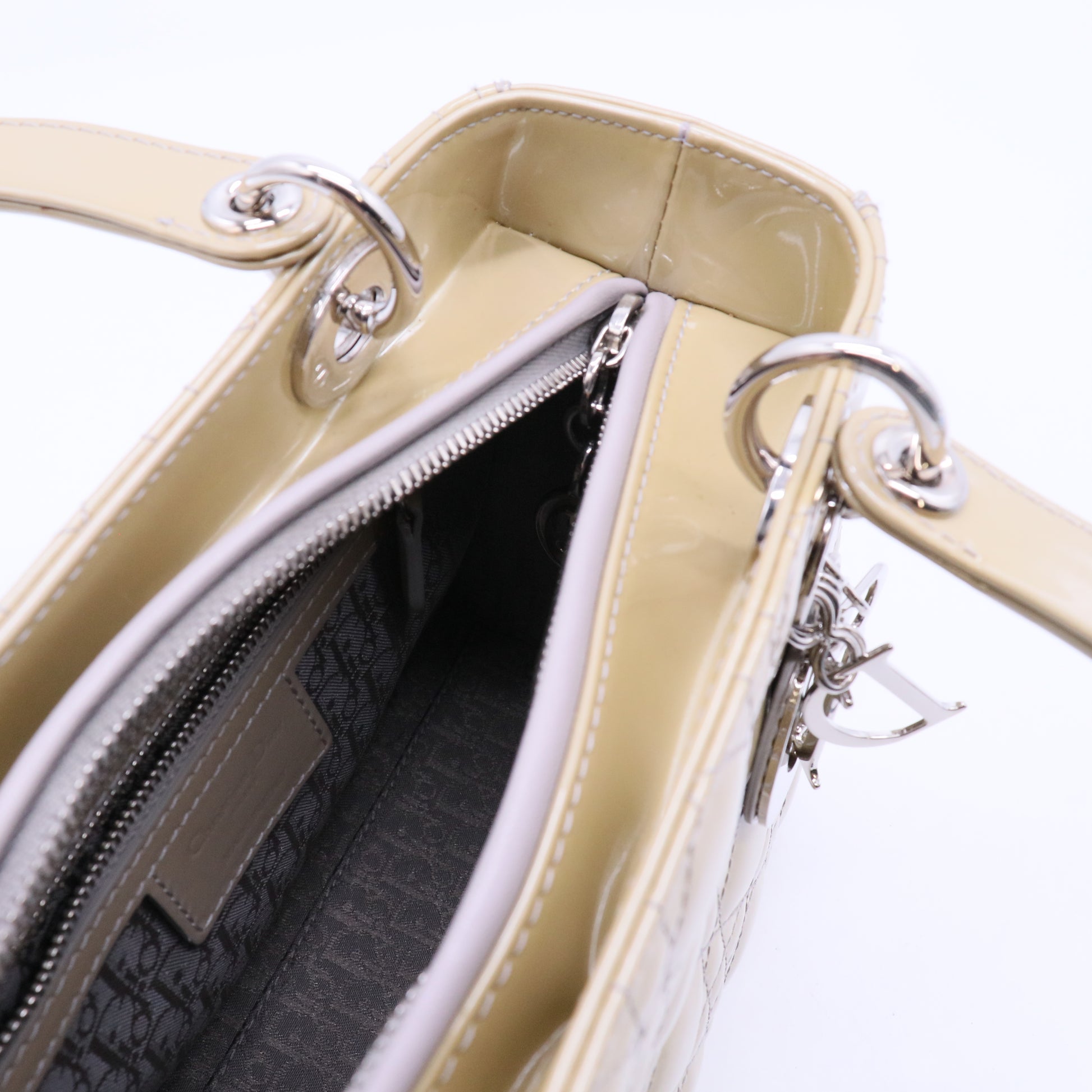 Lady Dior Bag Cannage Quilt Patent Medium B12407