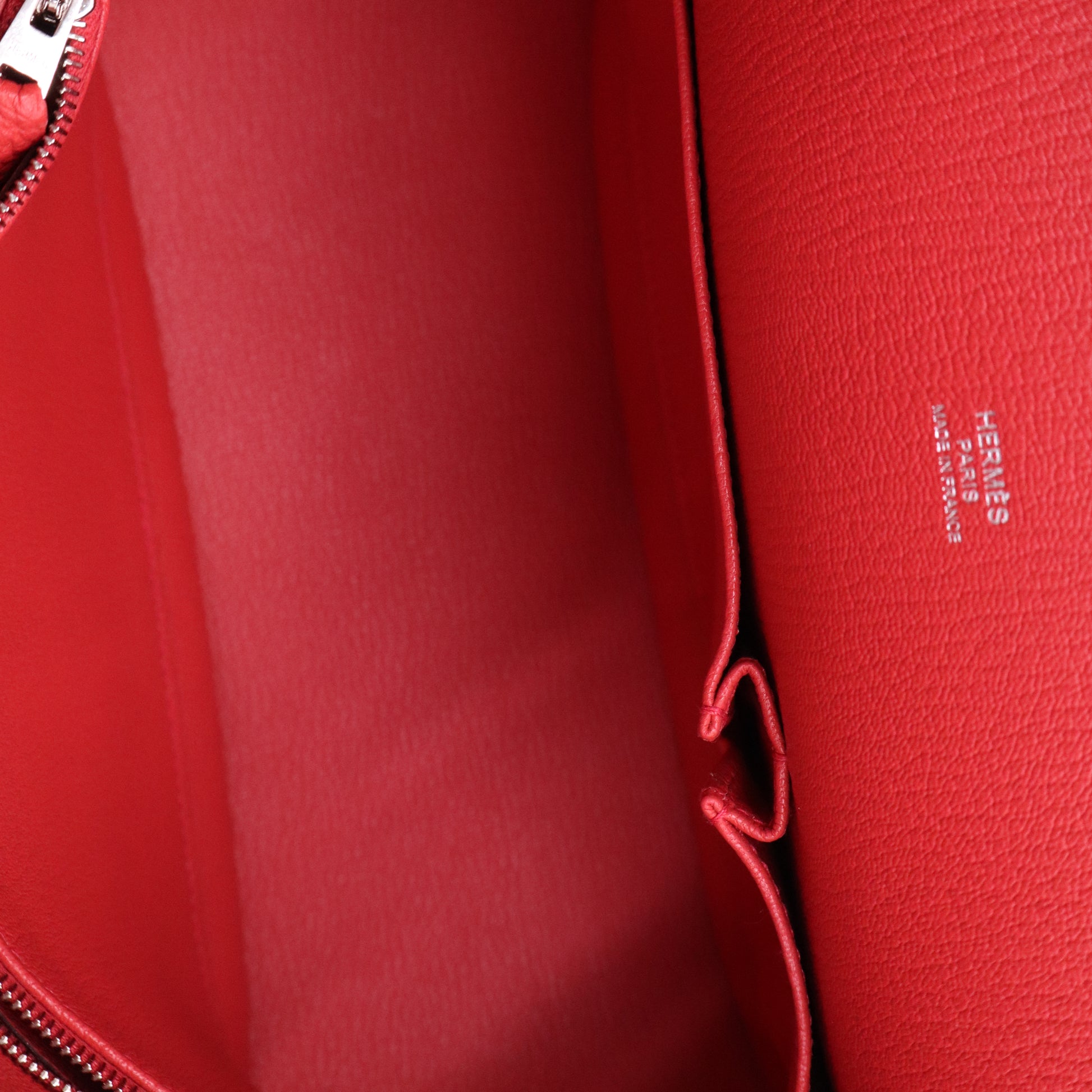 Hermes 28cm Bougainvillea Clemence Leather Jypsiere Bag twins B21093