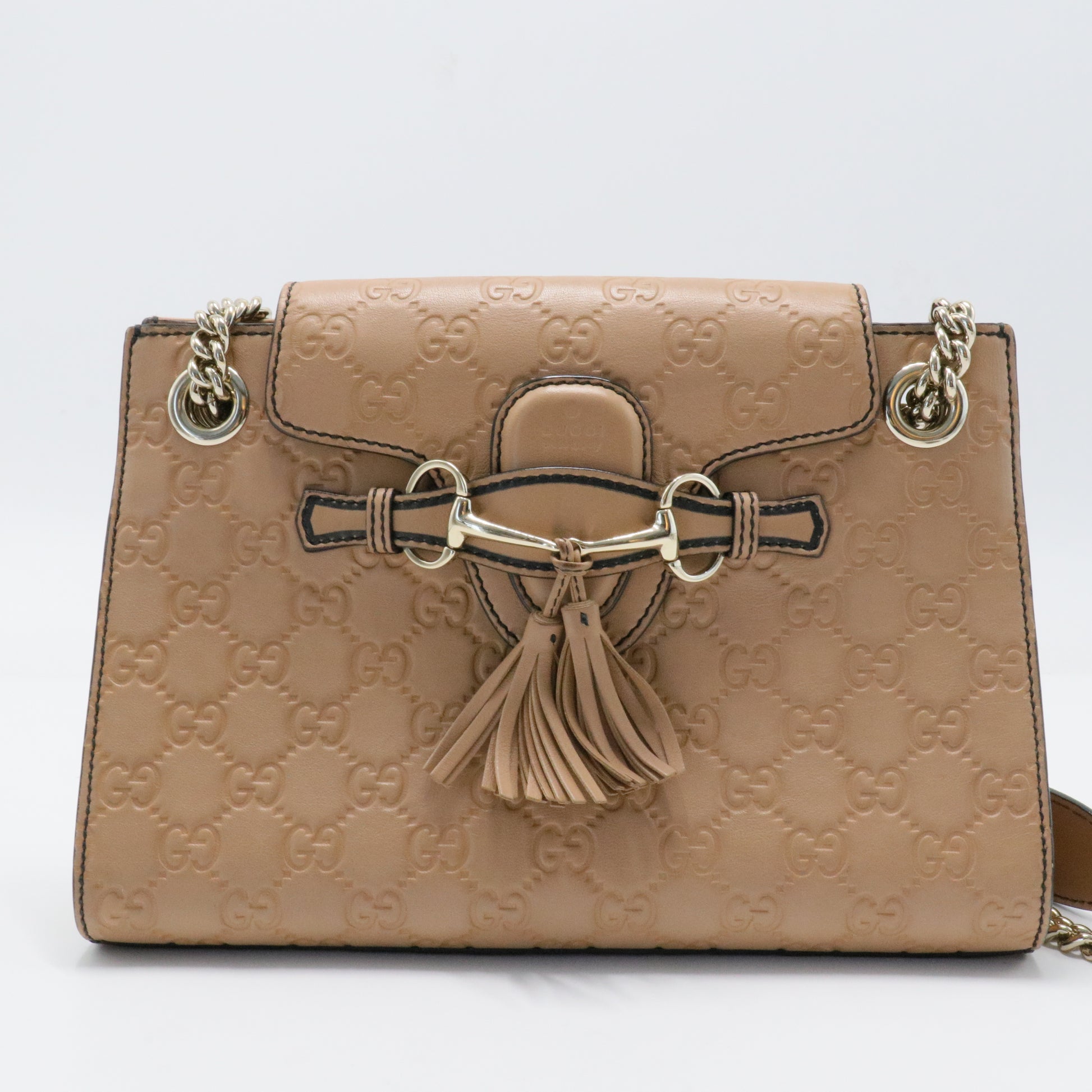 Emily Chain Flap Shoulder Bag Guccissima Leather Small