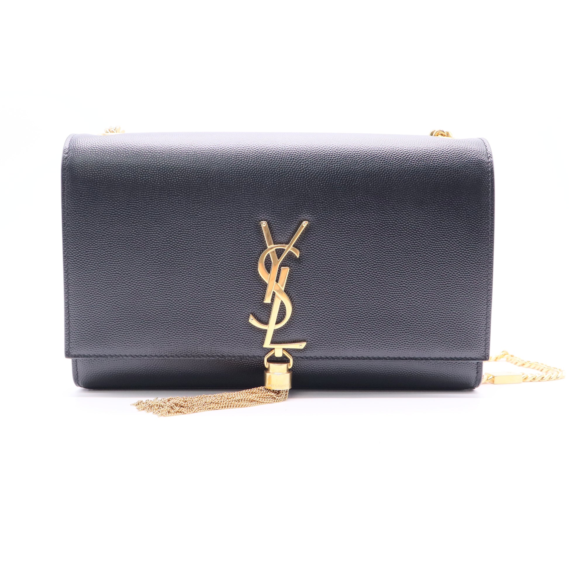 Saint Laurent Classic Monogram Tassel Crossbody Bag Grainy Leather twins