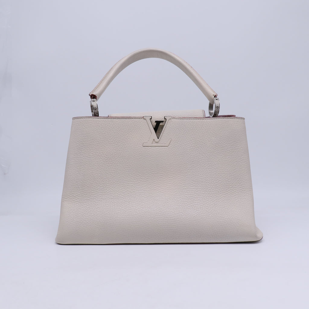 Taurillon Capucines MM Blanc Casse B21117